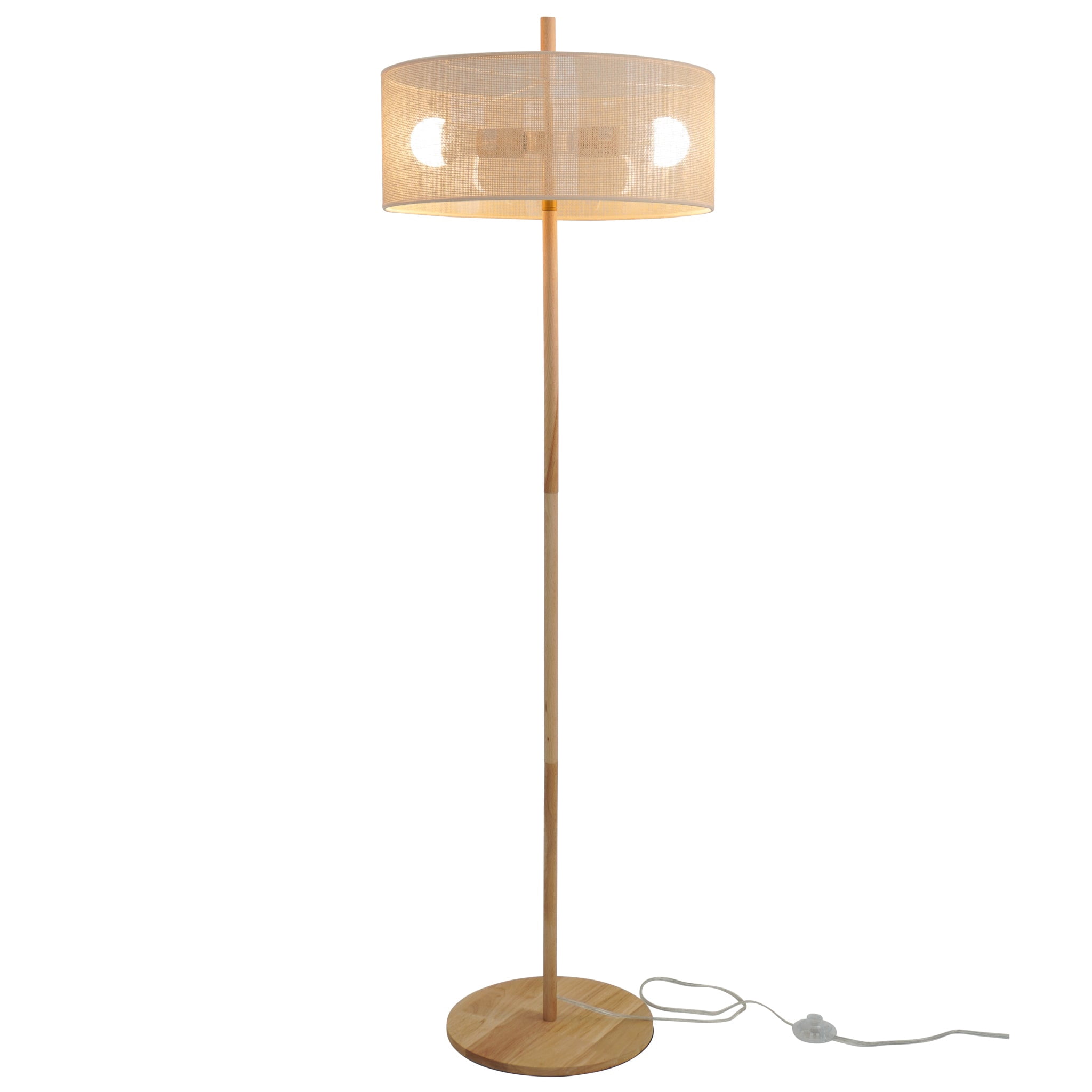 PuppyCheer Lirian Floor Lamp, Modern Oak Wood Standing Light for Living Room and Bedroom (Natural, 60 in) q11ap