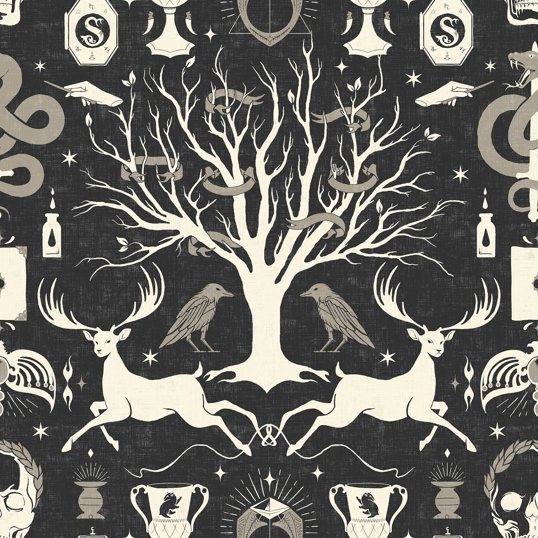 RoomMates Harry Potter Horcrux Peel and Stick Wallpaper (Black, 20.5 in x 18 ft) o1a5y