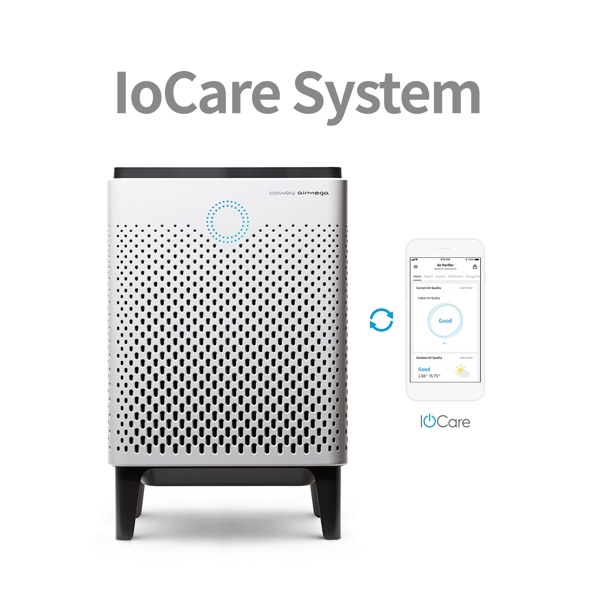 Coway Airmega 300S Smart Air Purifier with True HEPA Filtration and WiFi Connectivity (White, 1256 sq ft Coverage) u4drd