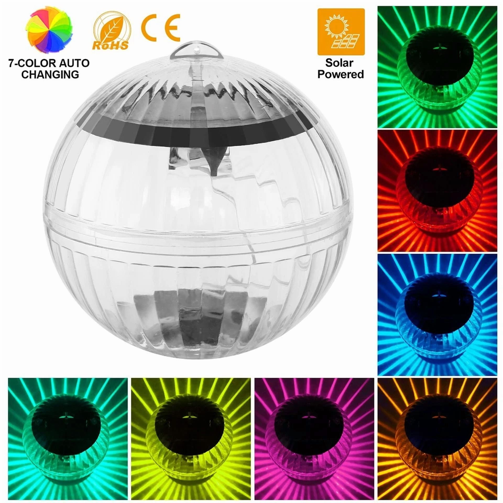 Purely Solar LED Floating Pool Lights for Garden Pond and Outdoor Decor (Color Changing, 1 Pack) f34sx