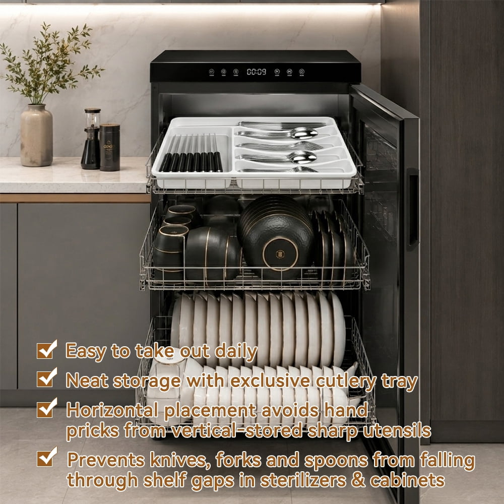 Kosbon 49-Piece Stainless Steel Flatware Set with Drawer Organizer (Service for 8, Silver) gxed7