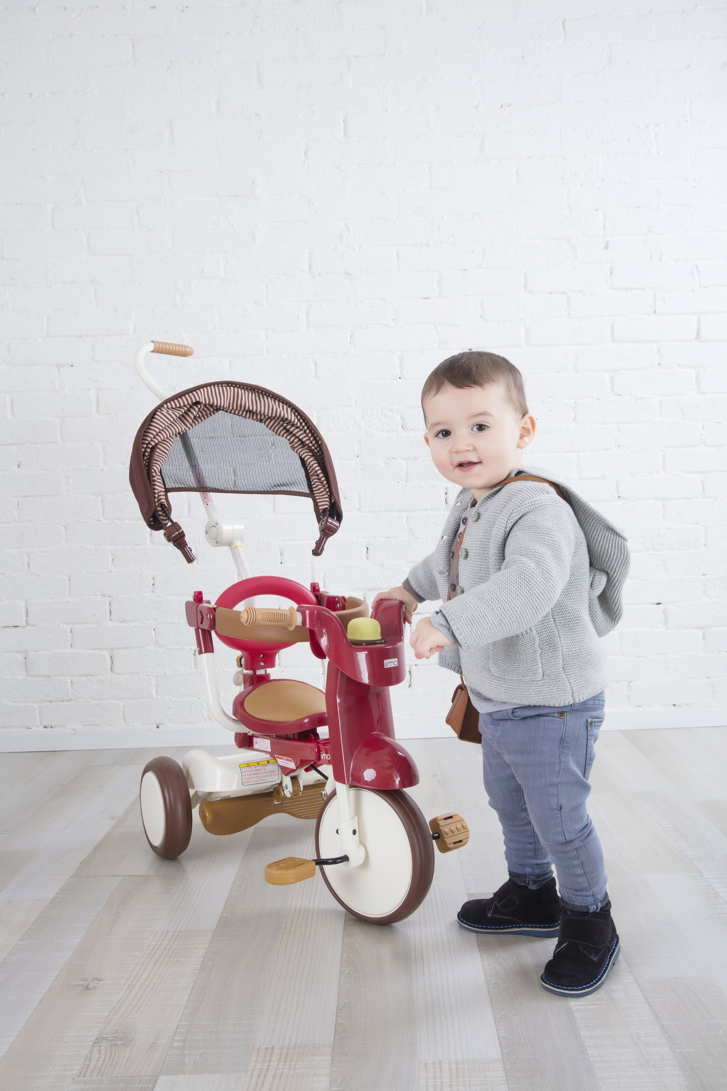iimo 3-in-1 Foldable Tricycle with Canopy (Eternity Red, 19 in Folded Height) rqdtw