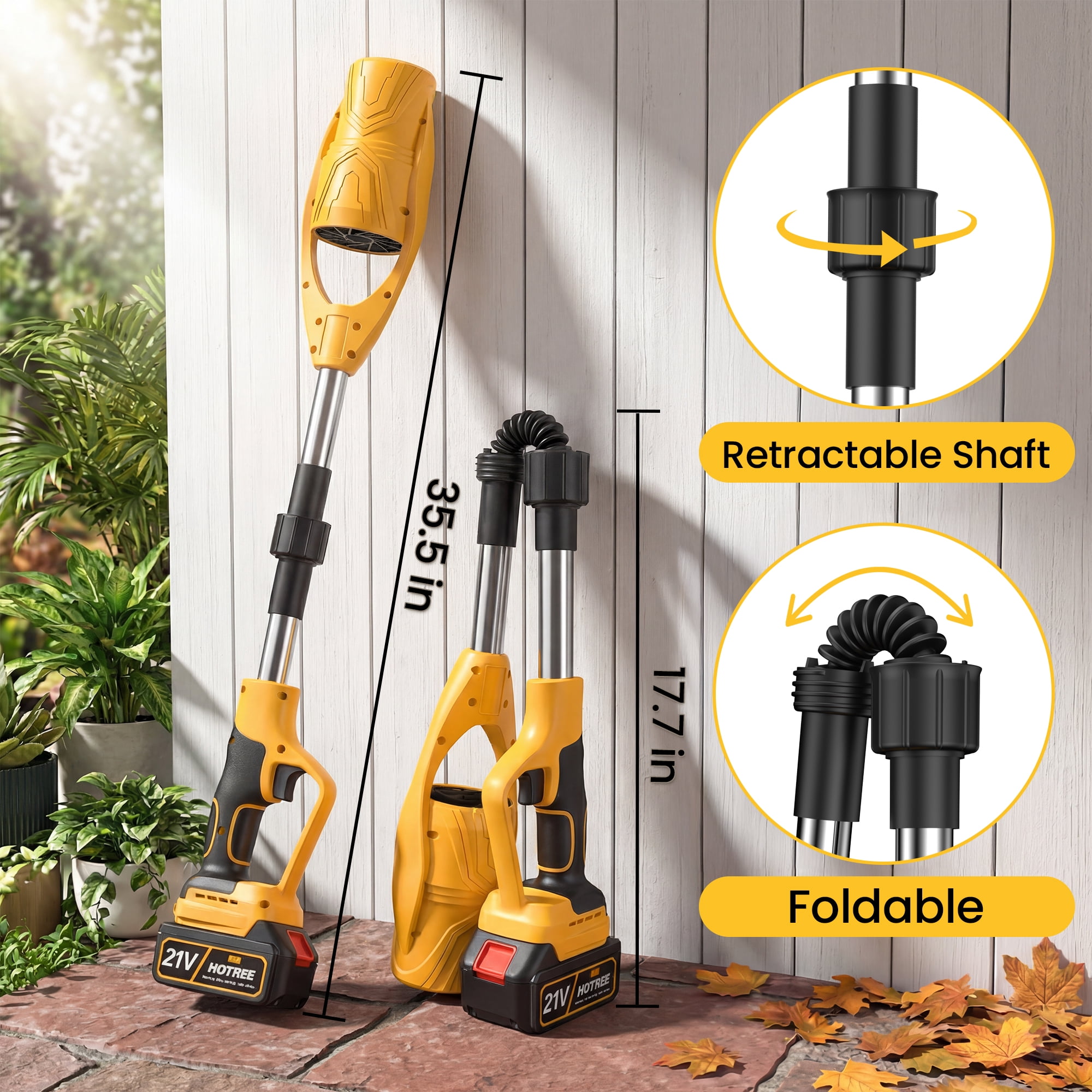 HOTREE Cordless Leaf Blower 600CFM High-Velocity Electric Sweeper for Lawn and Patio Maintenance (2.7 lb) zxrgs