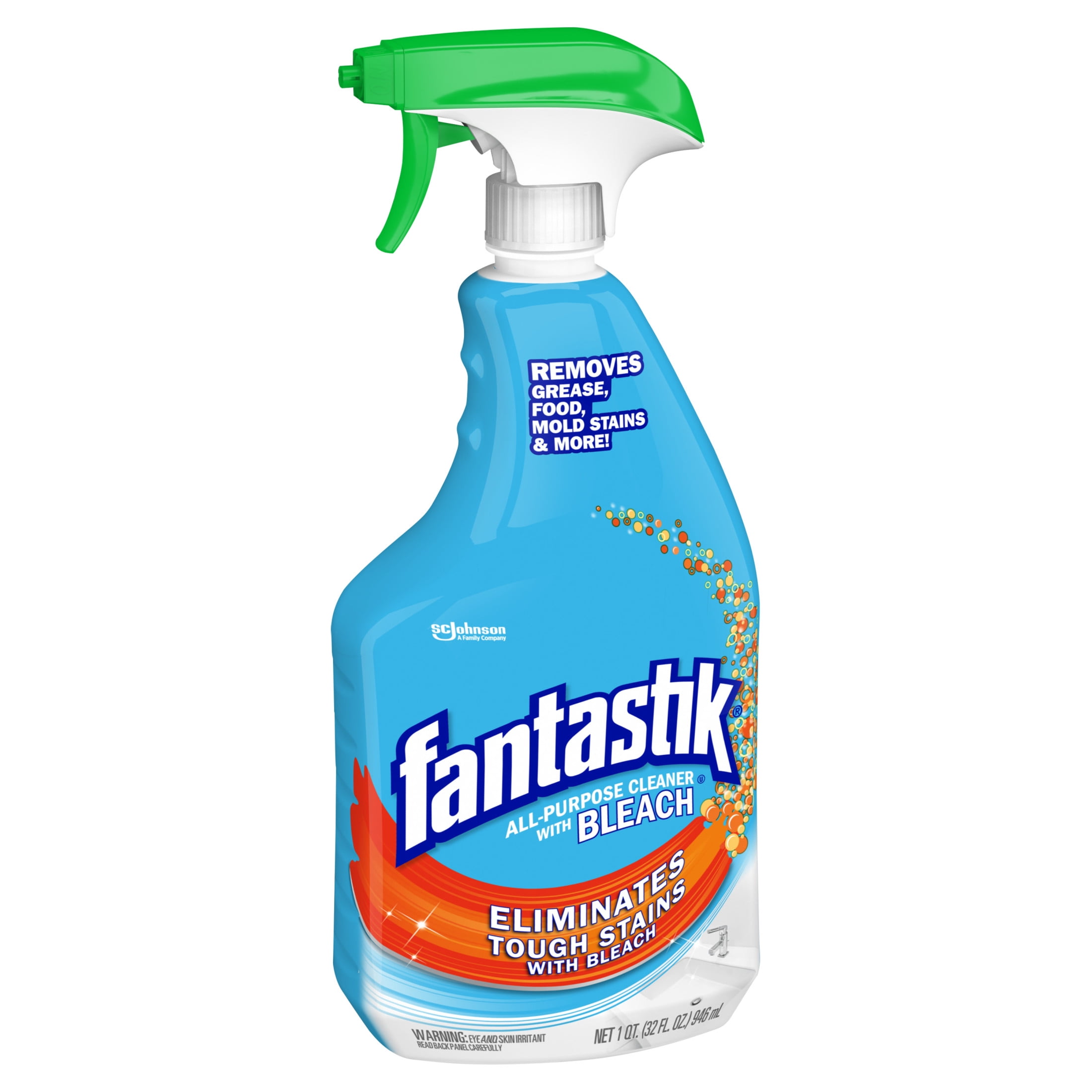 Fantastik All-Purpose Cleaner with Bleach, Heavy-Duty Multi-Surface Disinfectant (32 fl oz) fqr5b