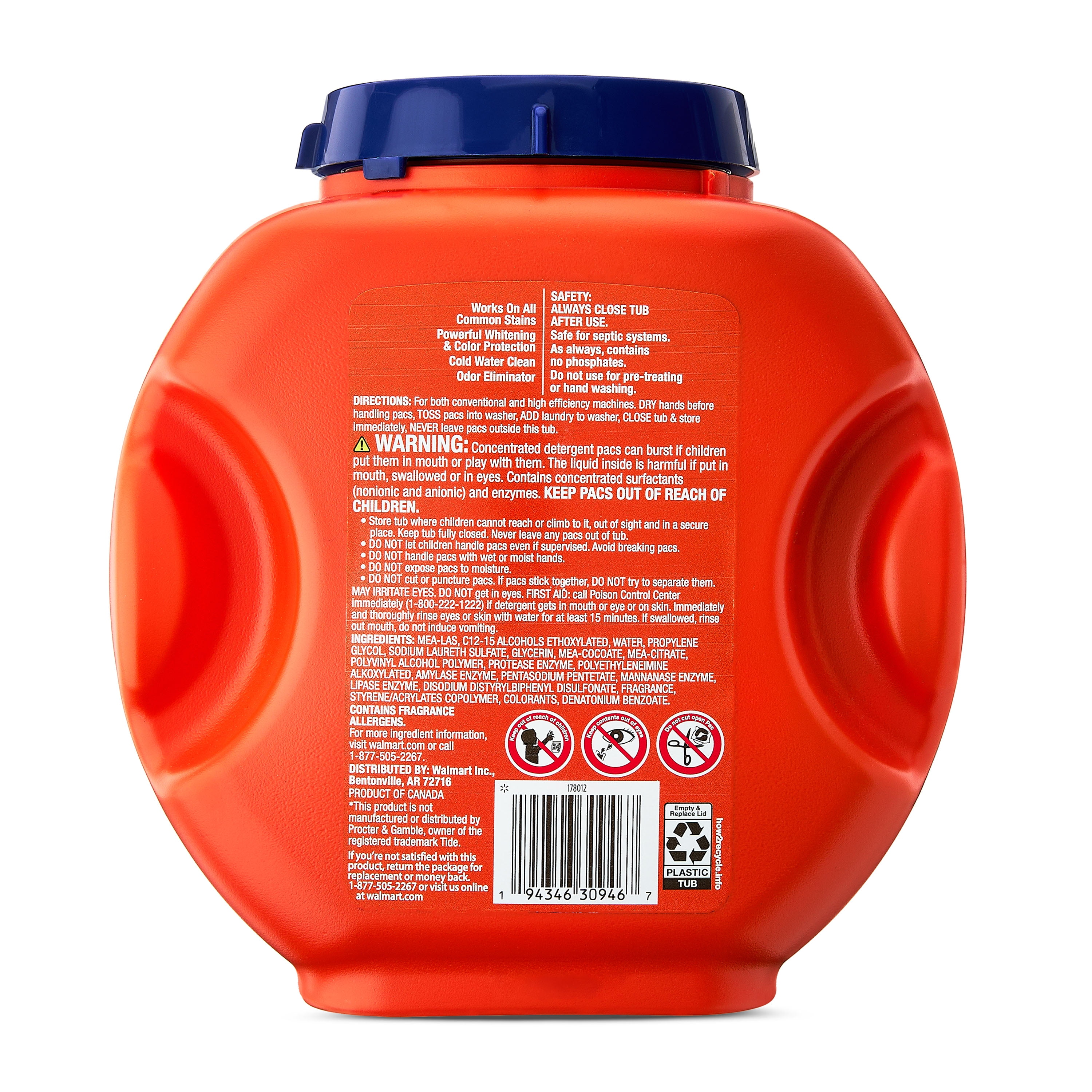 Great Value Premium Clean Laundry Pacs, Original Scent (76 Count) 8mmol