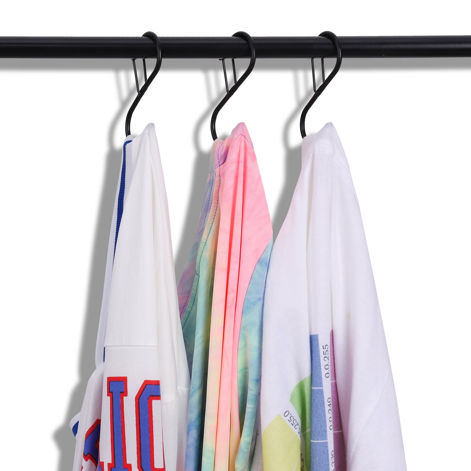 HEQUSIGNS Heavy Duty S Hooks with Safety Buckle for Kitchen and Closet Organization (Black, 12 Pack) 62x2k