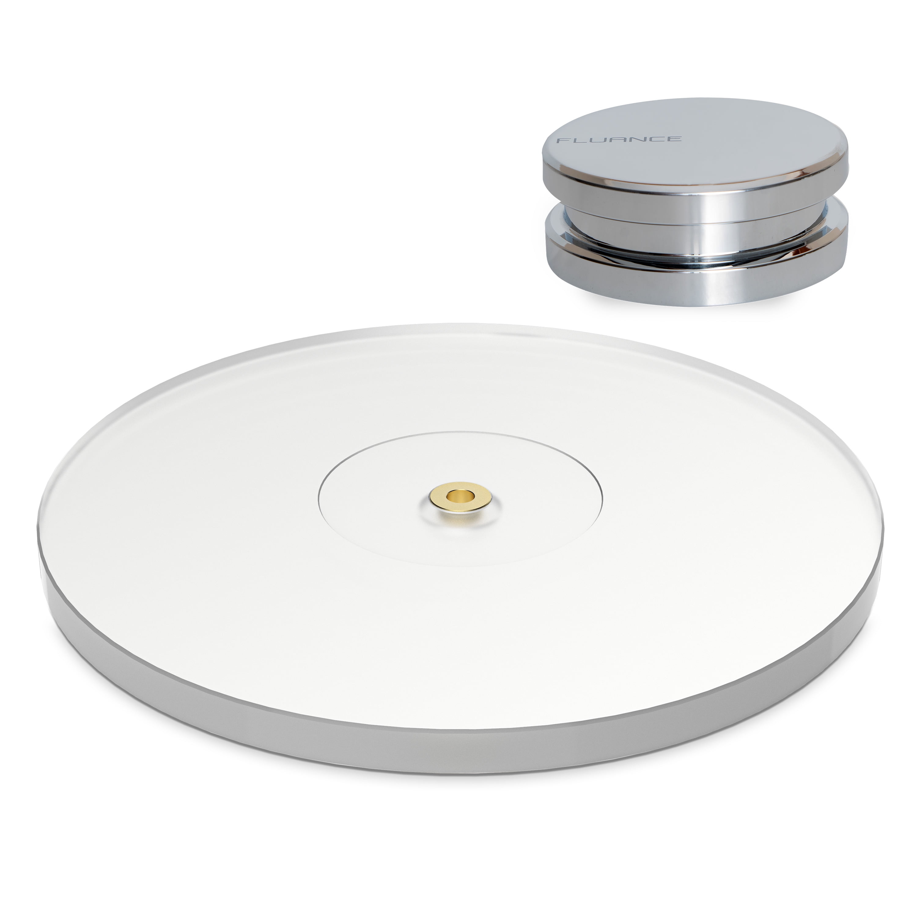Fluance High Density Frosted Acrylic Platter and Steel Record Stabilizer for Reference Turntables (Black, 26.8 oz) np2cc