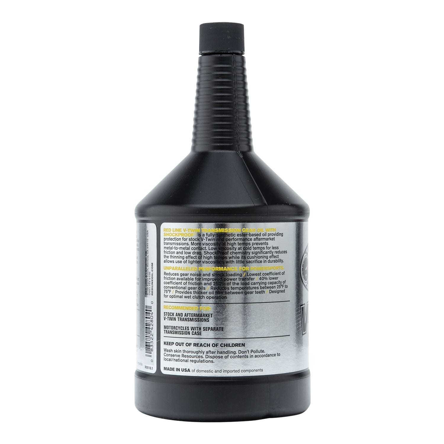 Red Line 42804 Full Synthetic V-Twin Transmission Gear Oil with Shockproof Technology (Red, 32 fl oz) nyt1g