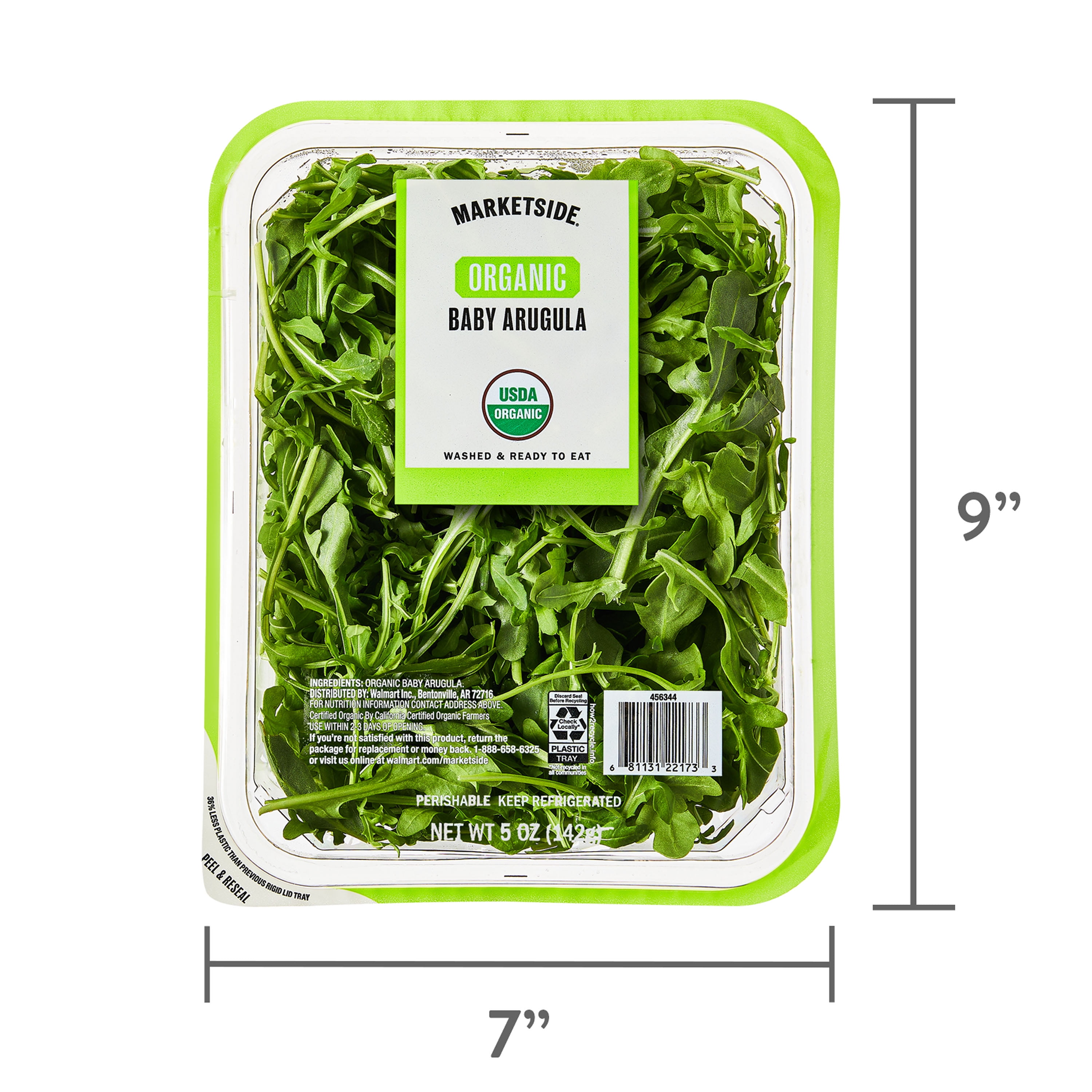 Marketside Organic Baby Arugula Salad (Fresh, 5 oz) 6xukm