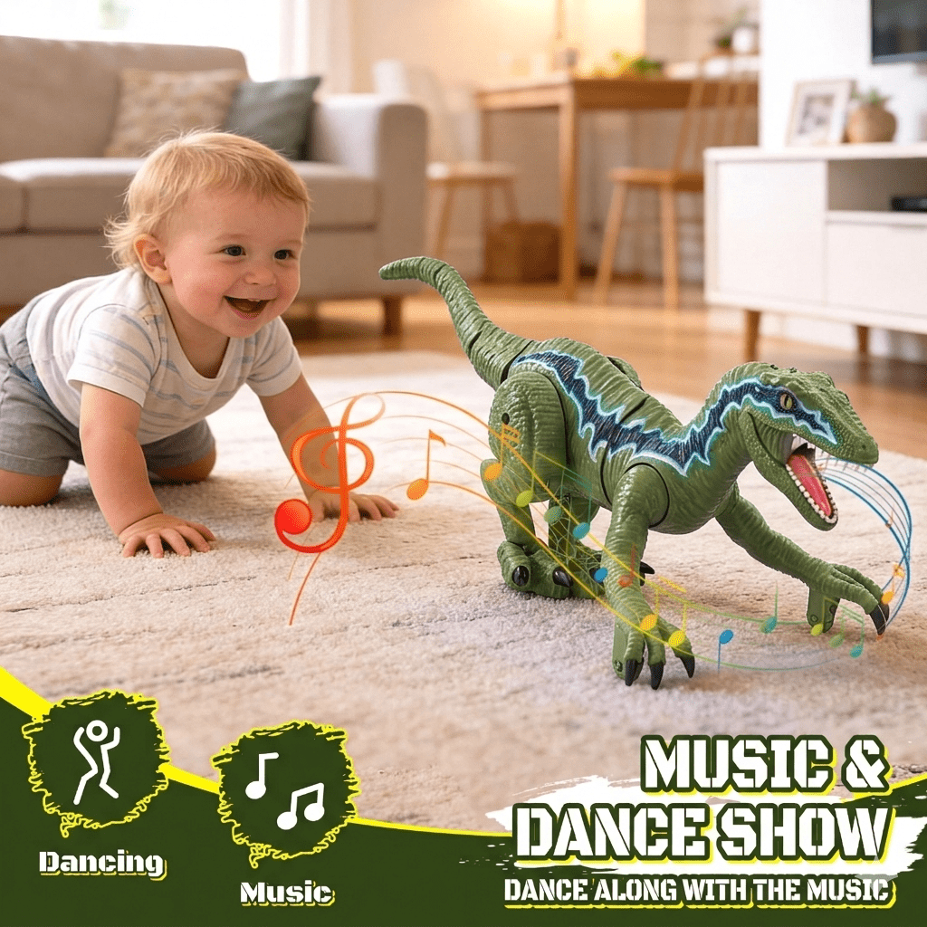 XINGLUKE Remote Control T-Rex Dinosaur Toy, Walking RC Robot with LED Lights and Mist Spray (Green, 12 in) g3l9o