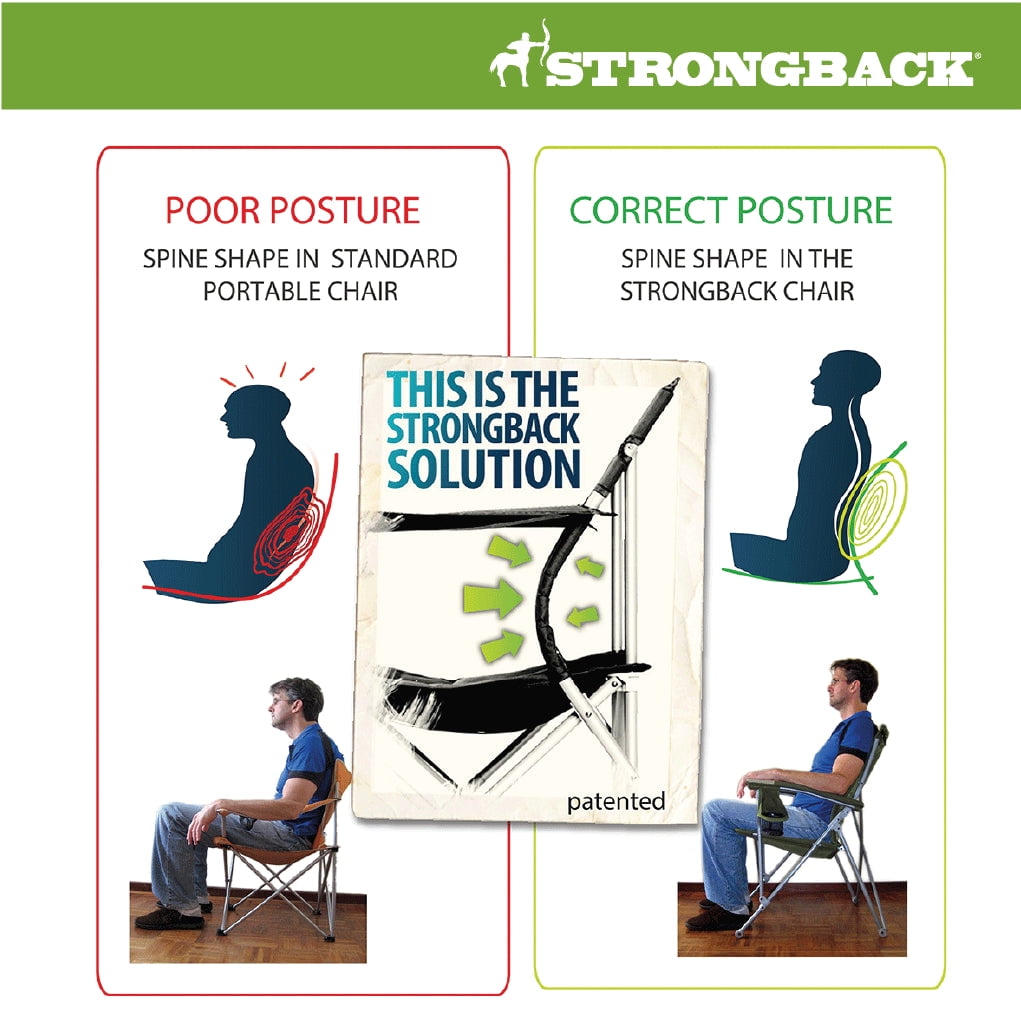 Strongback Director Rocker Folding Camping Chair (Black, 1 Count) gs7kv