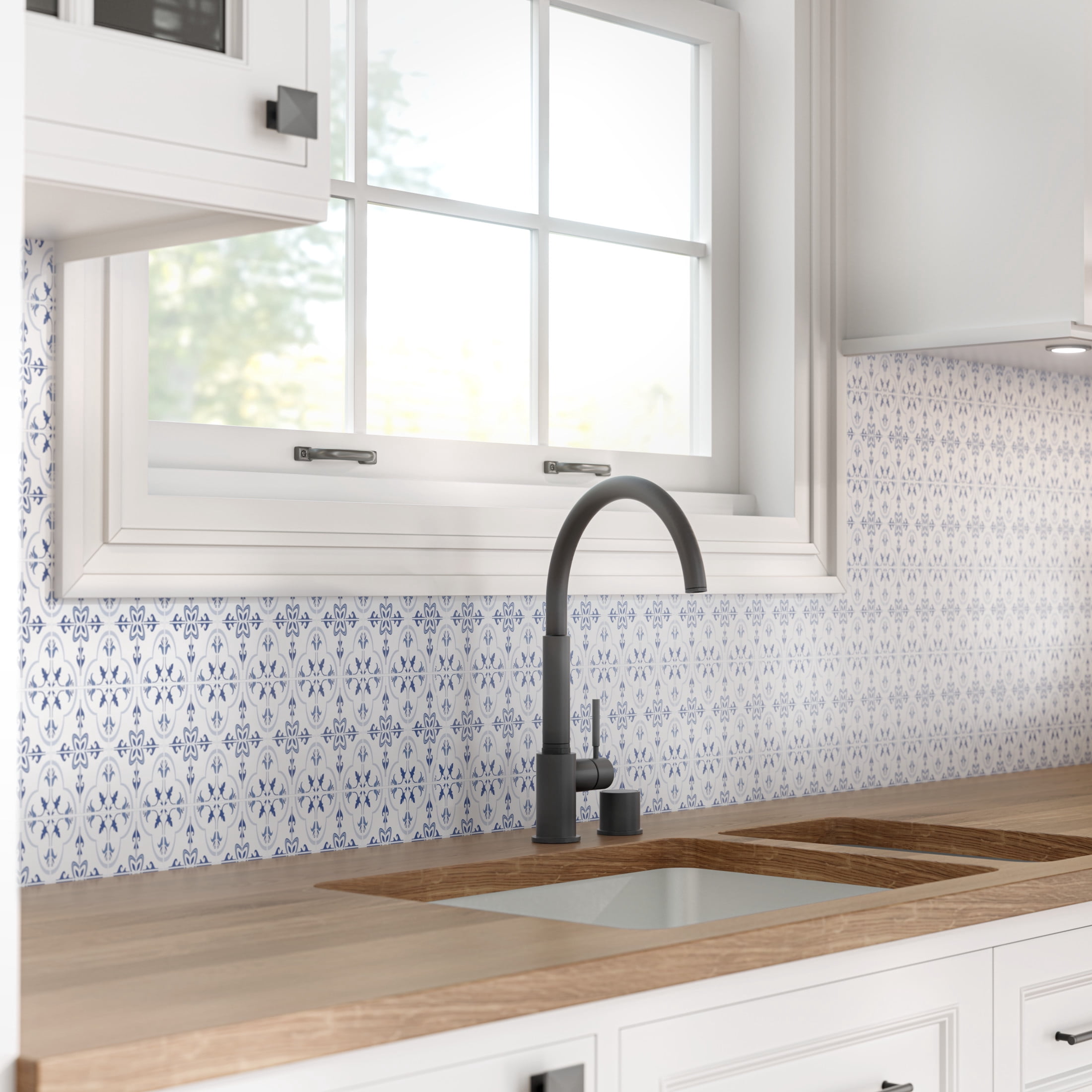 Duck Brand Premium Removable Peel and Stick Wallpaper, Mediterranean Tile (Red, 20 in. x 18 ft.) v8z0r