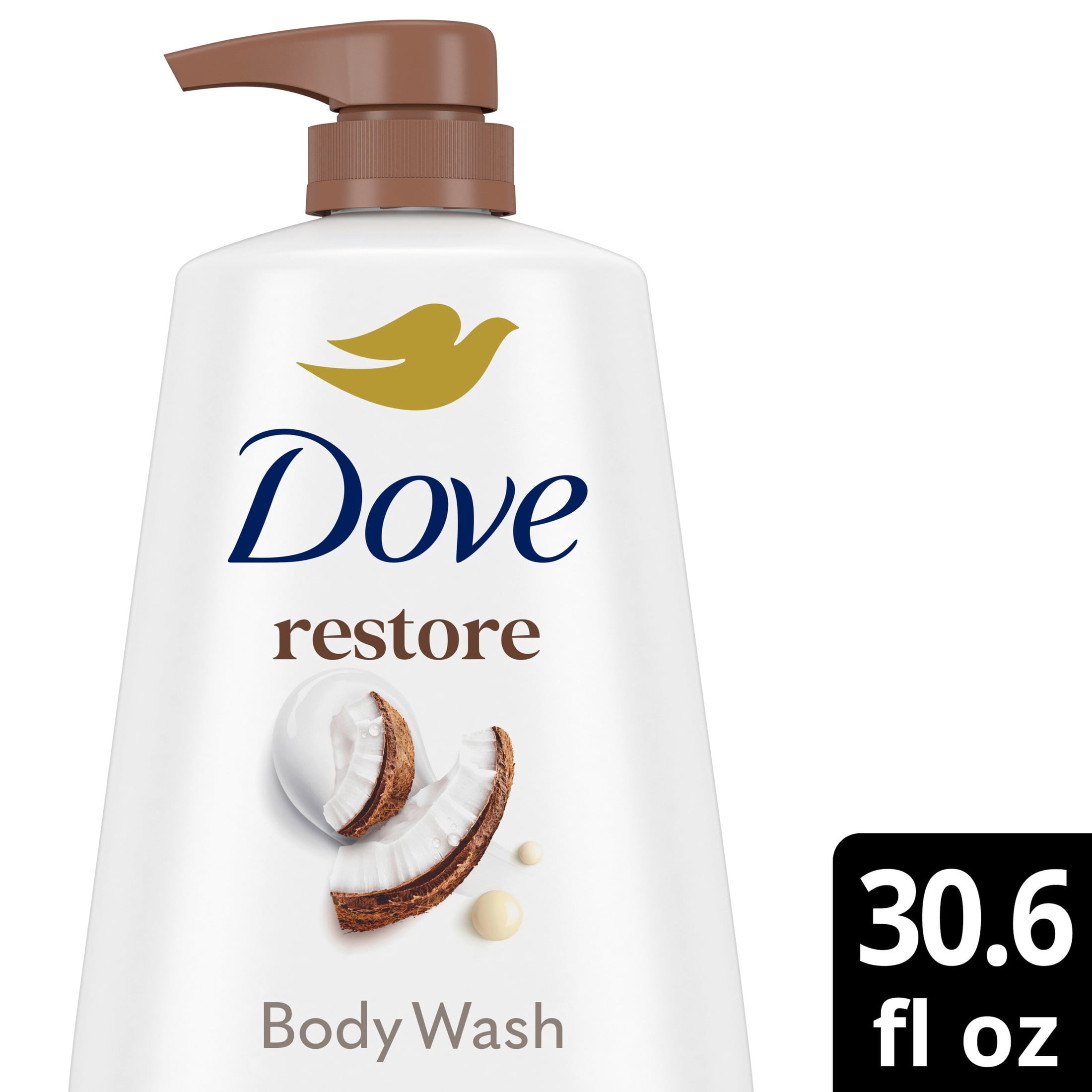 Dove Restoring Body Wash with Coconut and Cocoa Butter, Moisturizing Skin Cleanser (30.6 fl oz) fhi3w