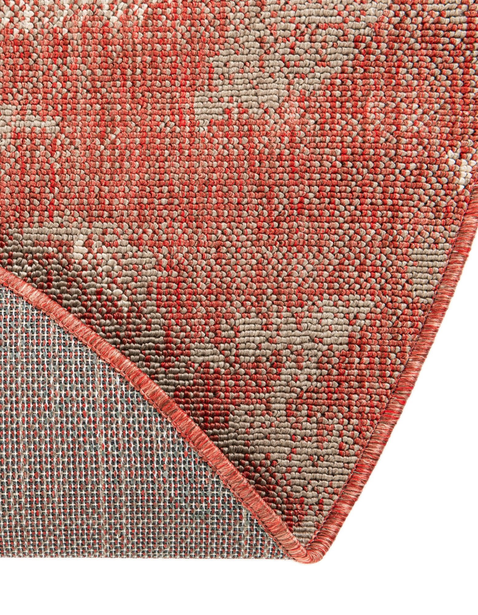 Unique Loom Outdoor Botanical Area Rug, Fern Pattern (Terracotta/Ivory, 7 ft 10 in Square) n5cwc