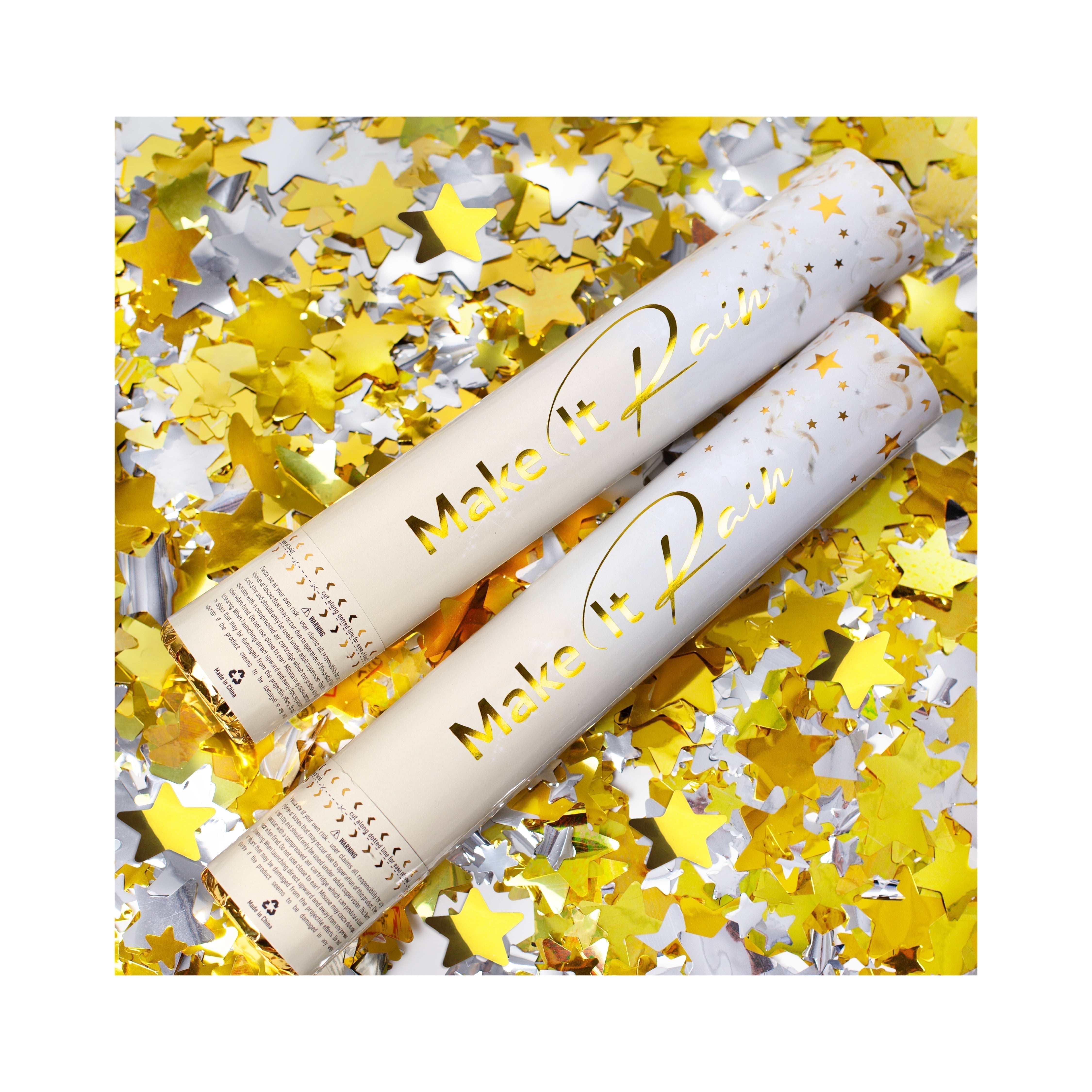 PrimePure Confetti Party Cannon (Gold, 2 Pack) jnnw9
