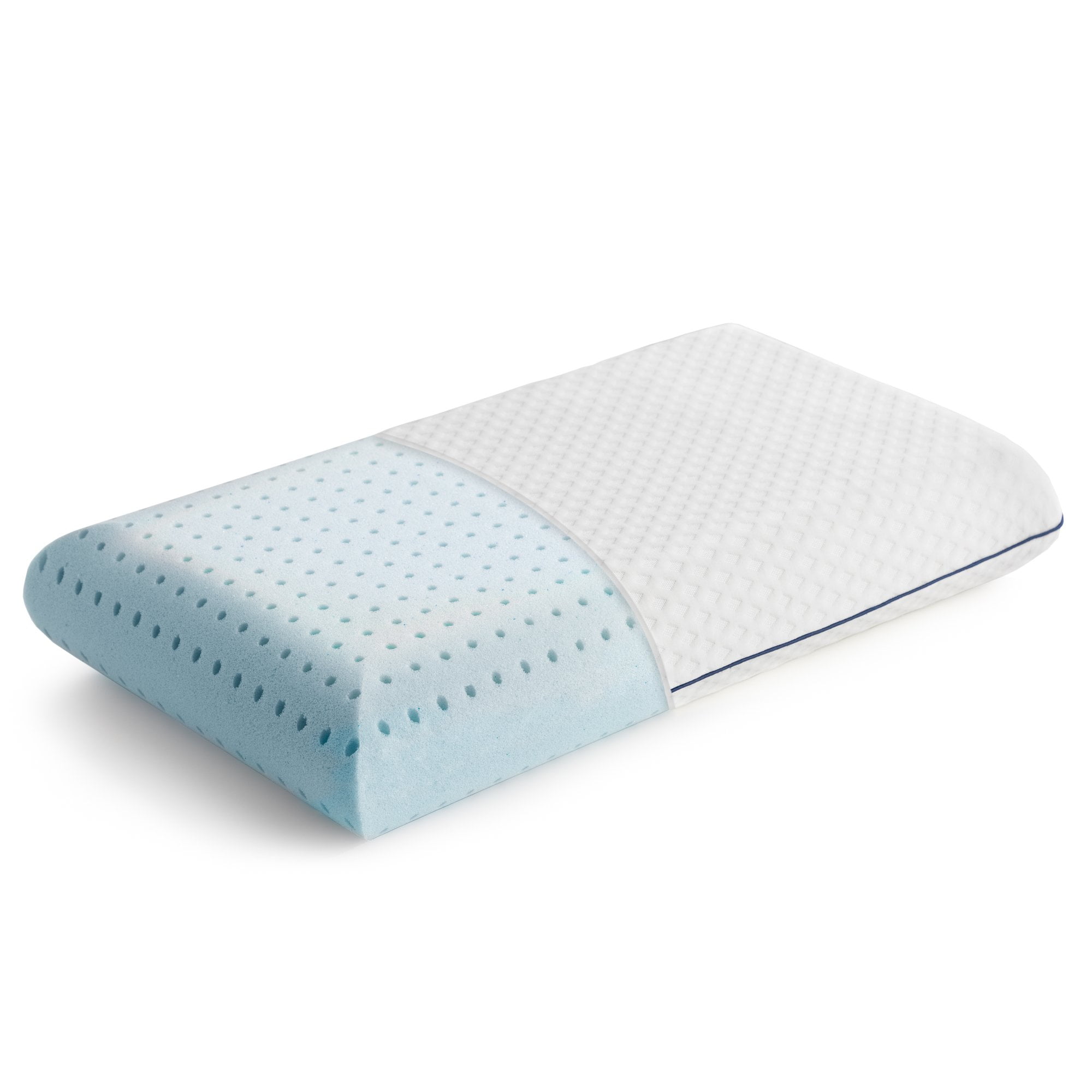 Linenspa Medium Feel Ventilated Gel Memory Foam Bed Pillow (White, Standard Size 25 in x 16 in x 6 in) tgkal