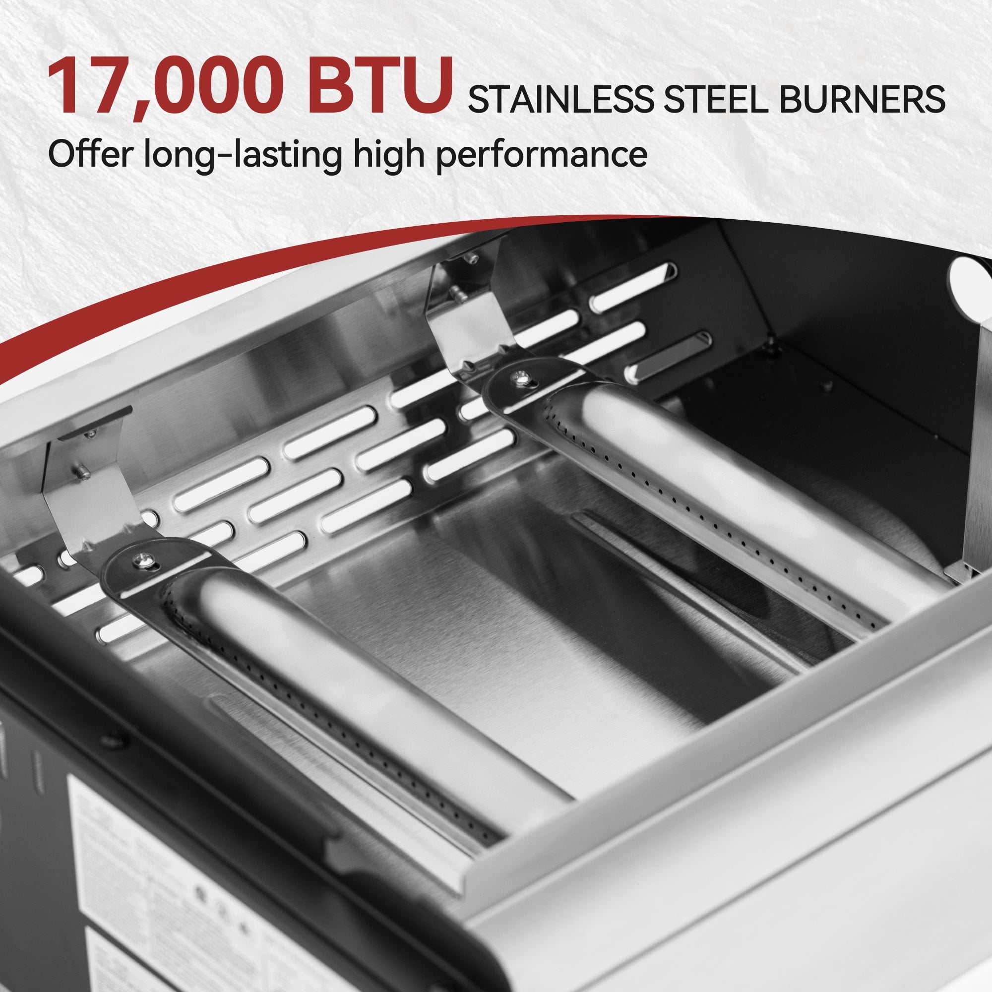 Royal Gourmet PD1204 Portable 17-Inch 2-Burner Tabletop Gas Griddle Grill (Silver, 227 sq. in. Cooking Area) wzk4k