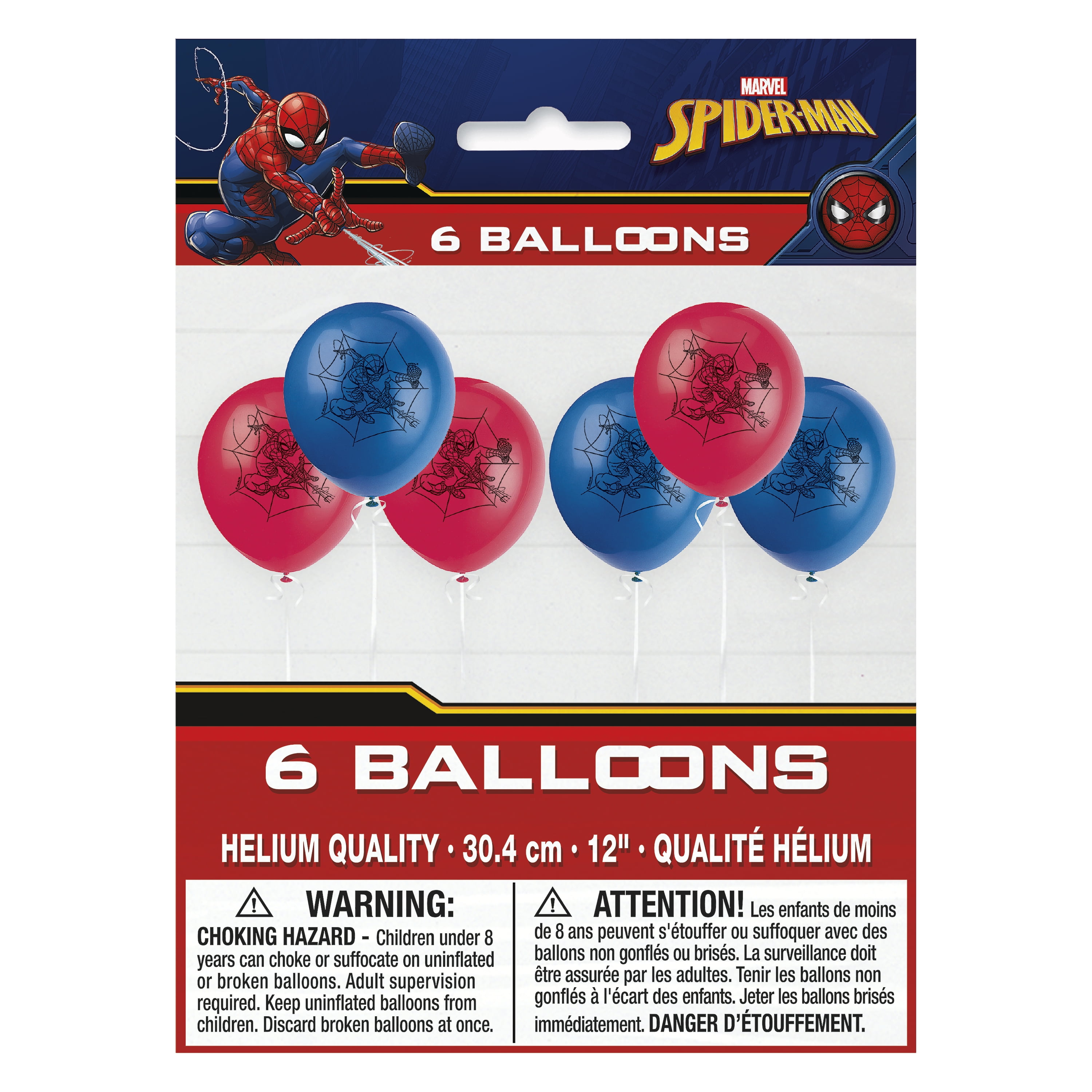 Amscan Spiderman Latex Party Balloons Decorative Supplies (Multicolor, 12 in, 6 ct) gjixh
