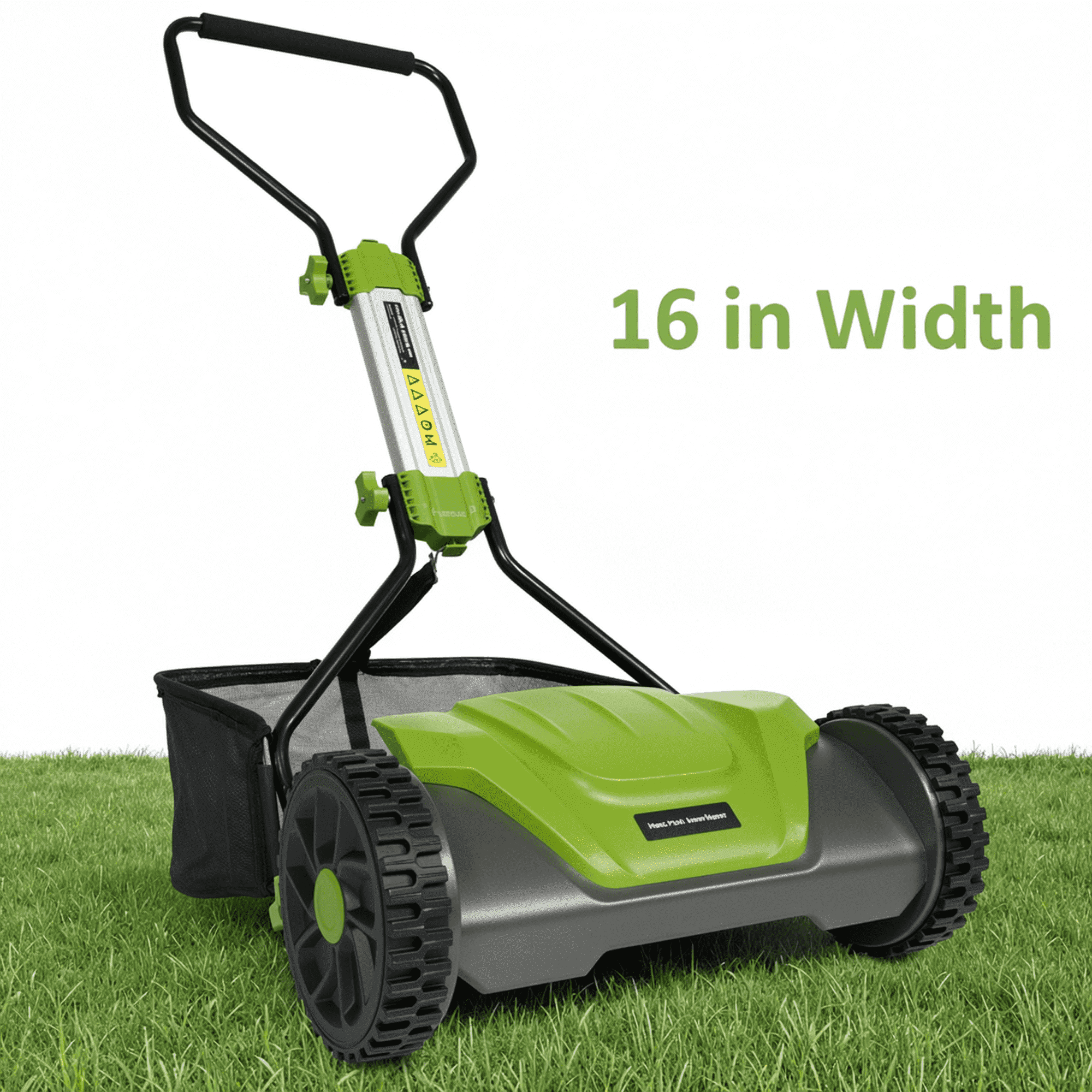 GASKY 16-inch Manual Push Reel Lawn Mower with 8-gal Grass Catcher (Green, 16 in) 6o0qa