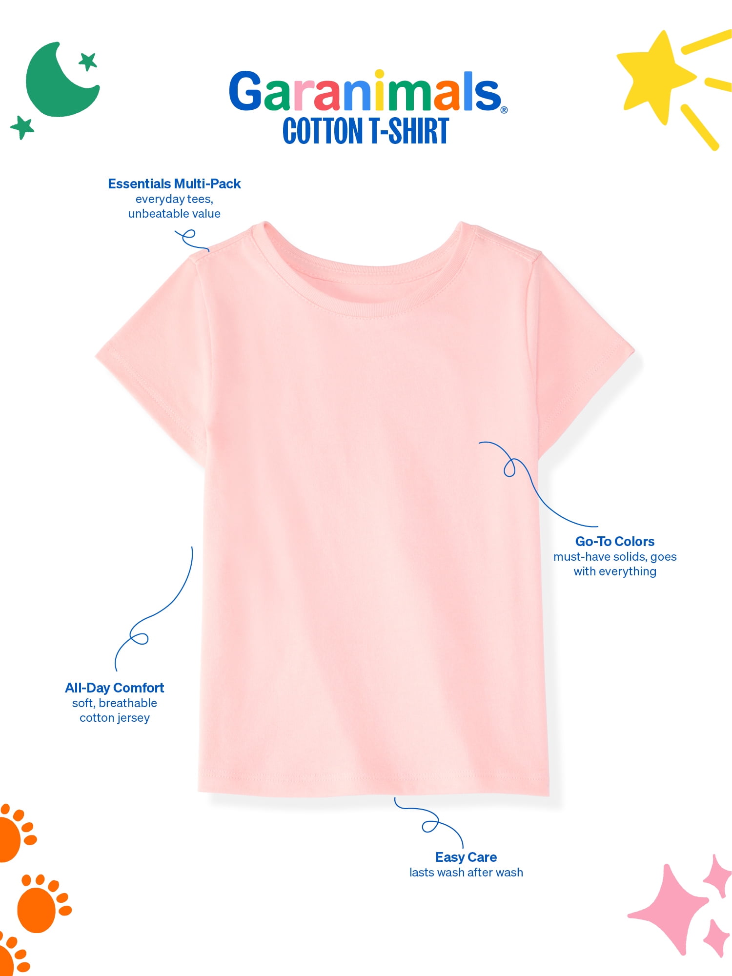 Garanimals Newborn, Baby & Toddler Girl Cotton Short-Sleeve Solid T-Shirts (Grey, 3-Pack) u2hsp