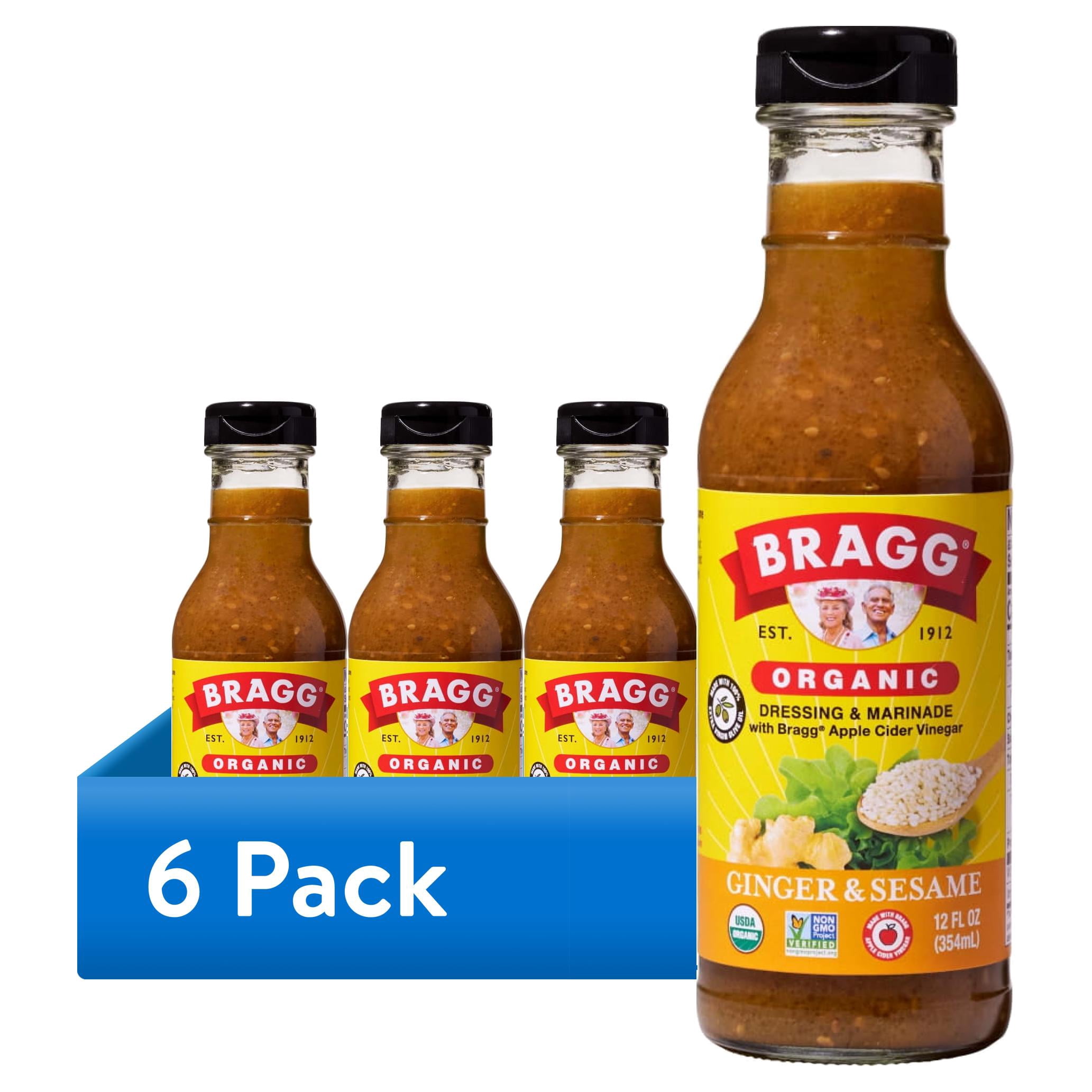 Bragg Organic Ginger Sesame Salad Dressing and Marinade with Apple Cider Vinegar (6 Pack, 12 fl oz) hycdz