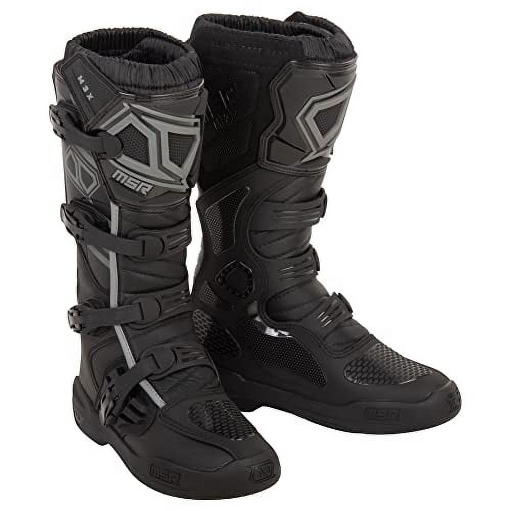 MSR Youth M3X Motocross Boots Protective Off-Road Racing Gear (Black, Size 3) muq40