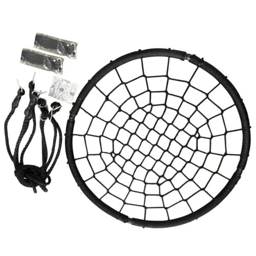 ZENY Backyard Swing Stand Set with 40 in Web Tree Spider Swing (Black, 440 lb Capacity) i6rna