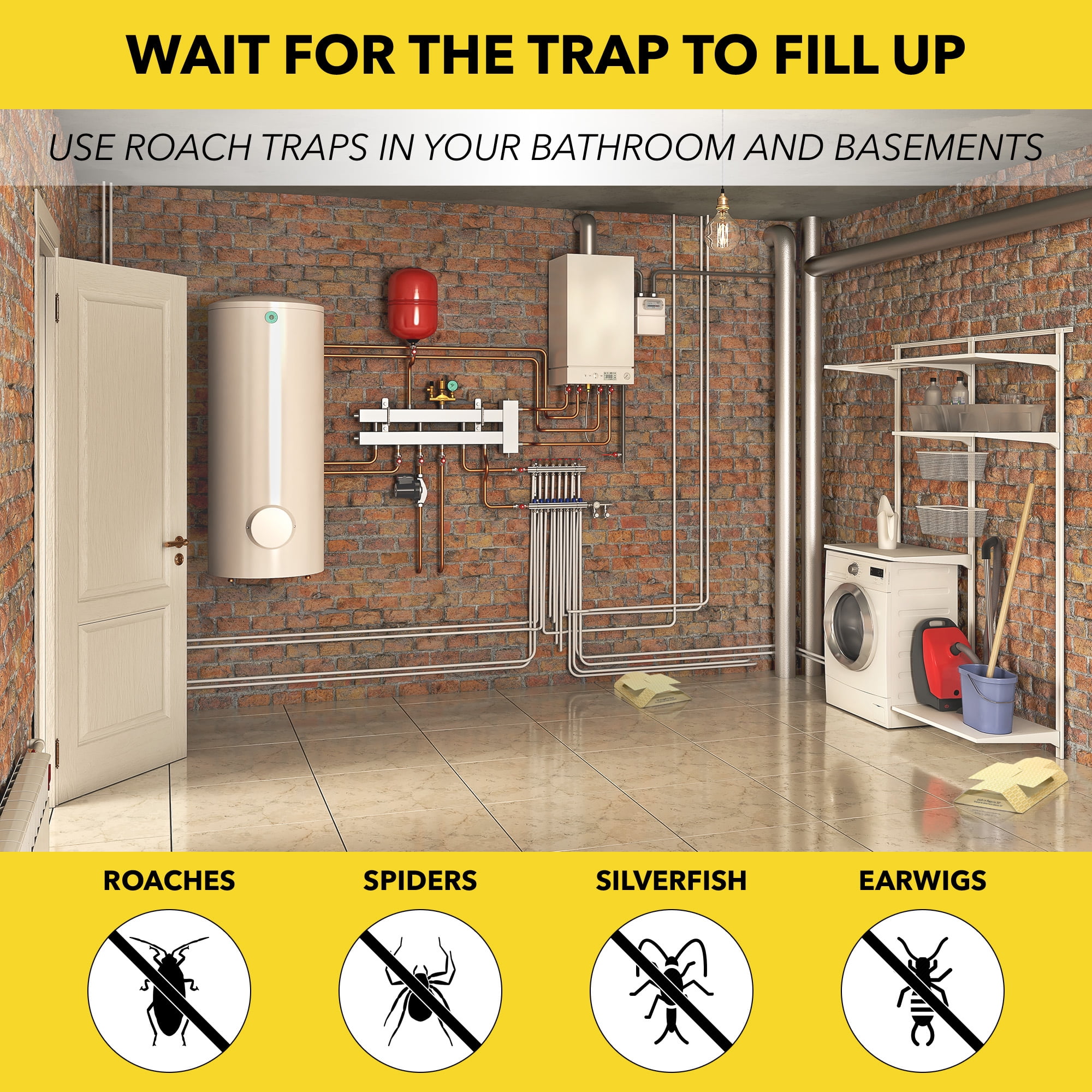 Harris Roach Traps Professional Strength Insect Control (8 Count, 4 Packs of 2) 1h3hq