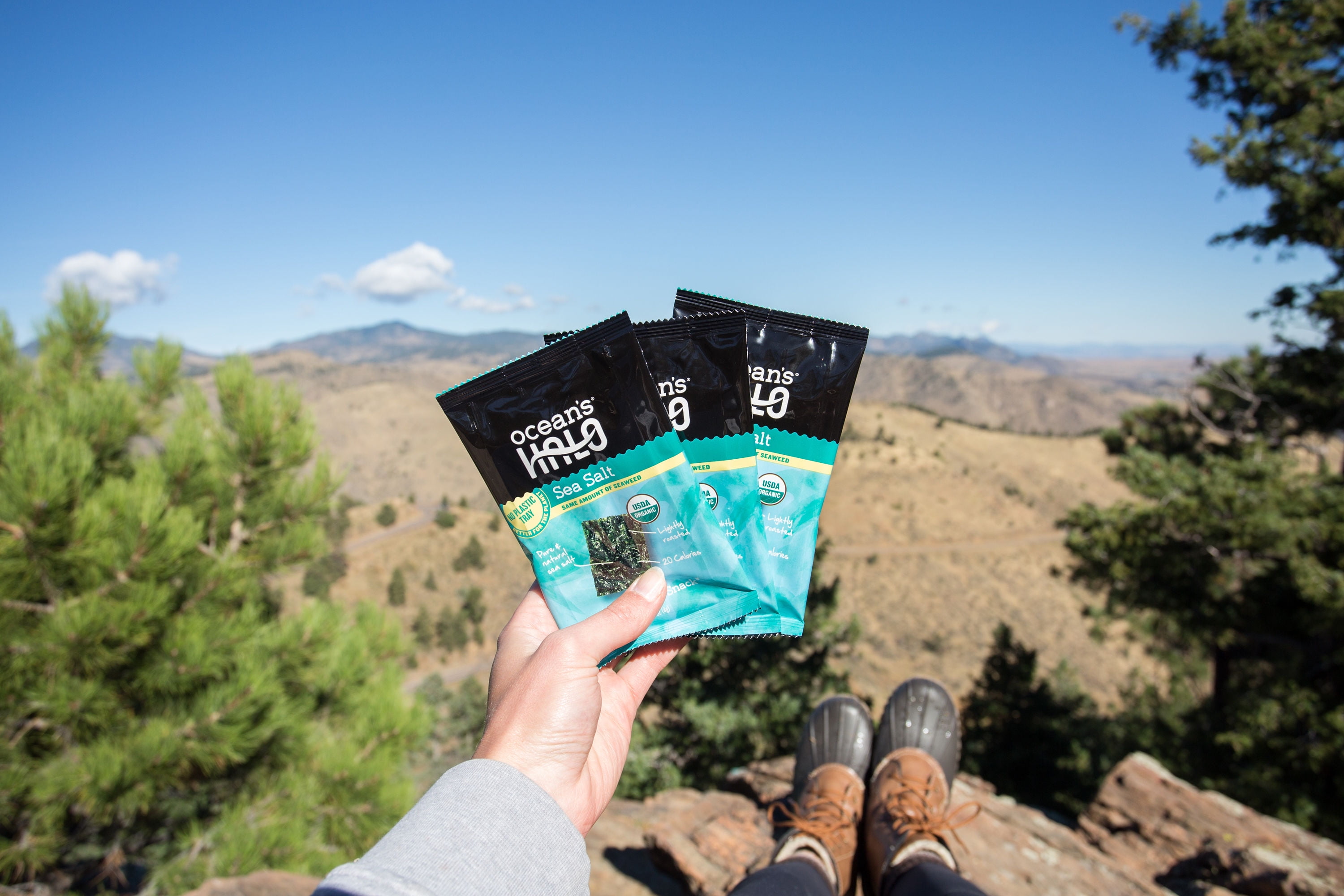 Ocean's Halo Seaweed Snack, Roasted Nori Crispy Chips, Sea Salt Flavor (5 Pack, 0.7 oz Total) z9qv1