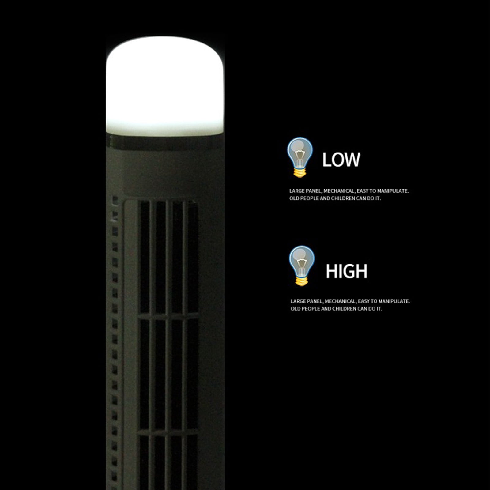 RnemiTe-amo Quiet Tower Fan for Bedroom, Compact Standing Cooling Fan for Home Office (Black, 24 in) iwllo