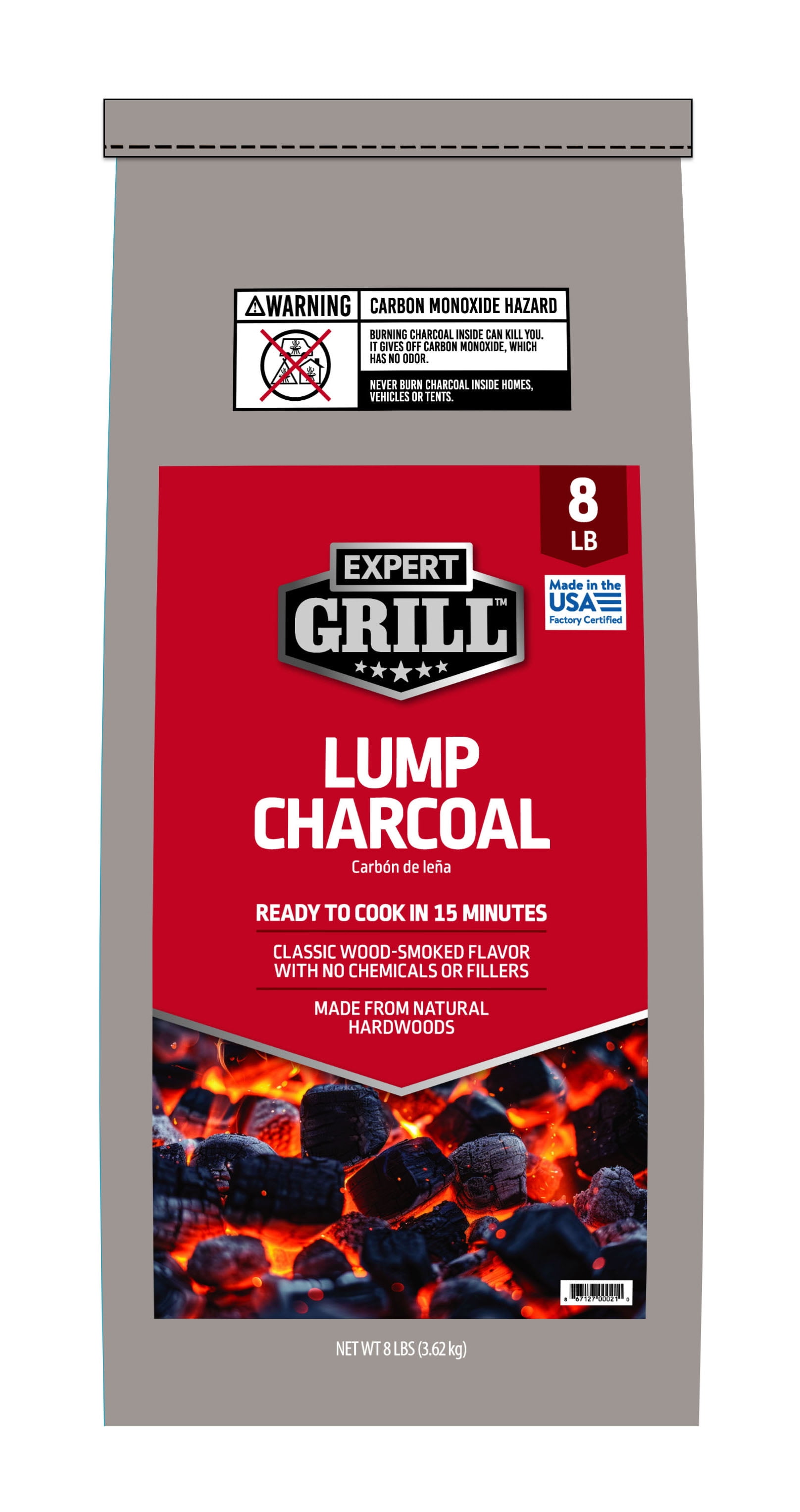 Expert Grill All-Natural Hardwood Lump Charcoal (8 lb) eyyip