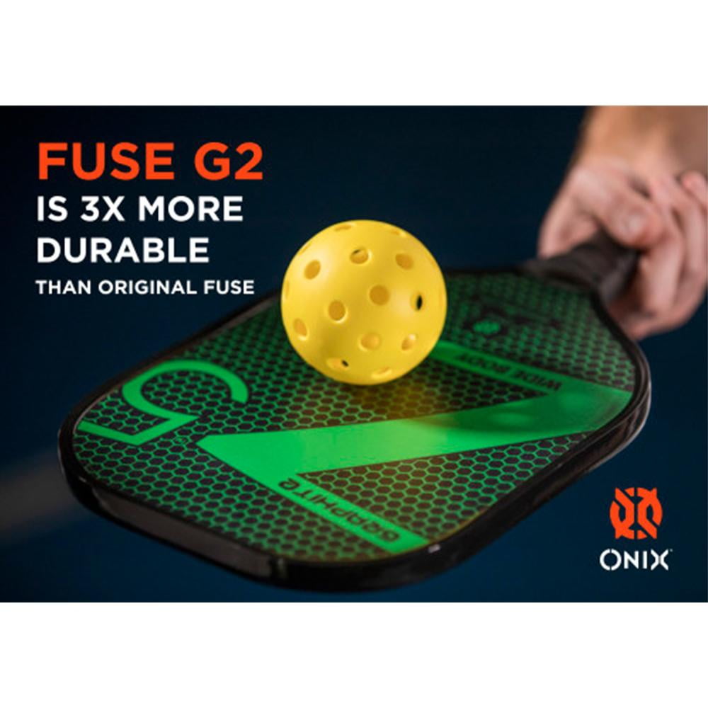 Onix Fuse G2 Pickleball Balls, Tournament Grade Outdoor Performance (Yellow, 3 Pack) a6evg