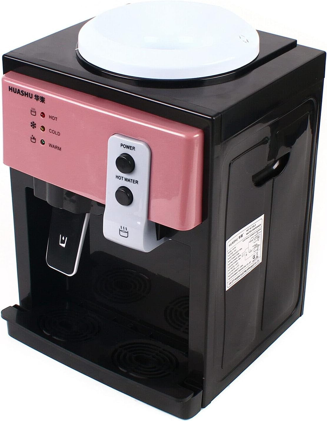 Generic Water Dispenser Top Loading Countertop Water Cooler with Hot and Cold Temperature Settings (Pink, 5 gal) 5cf33