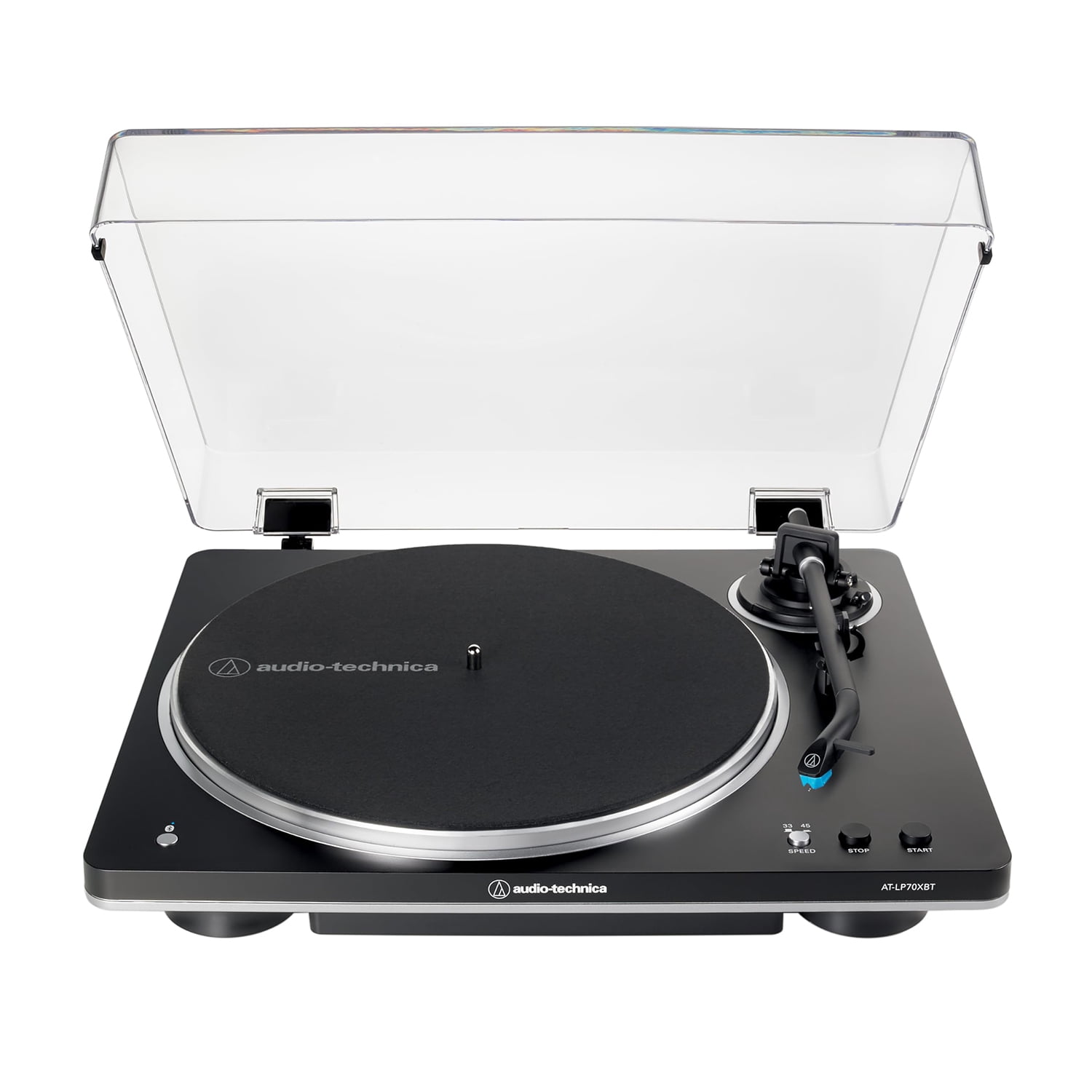 Audio-Technica AT-LP70XBT Fully Automatic Wireless Belt-Drive Turntable Bundle with Silicone Platter Mat and Record Cleaning Kit (Black) e7vke
