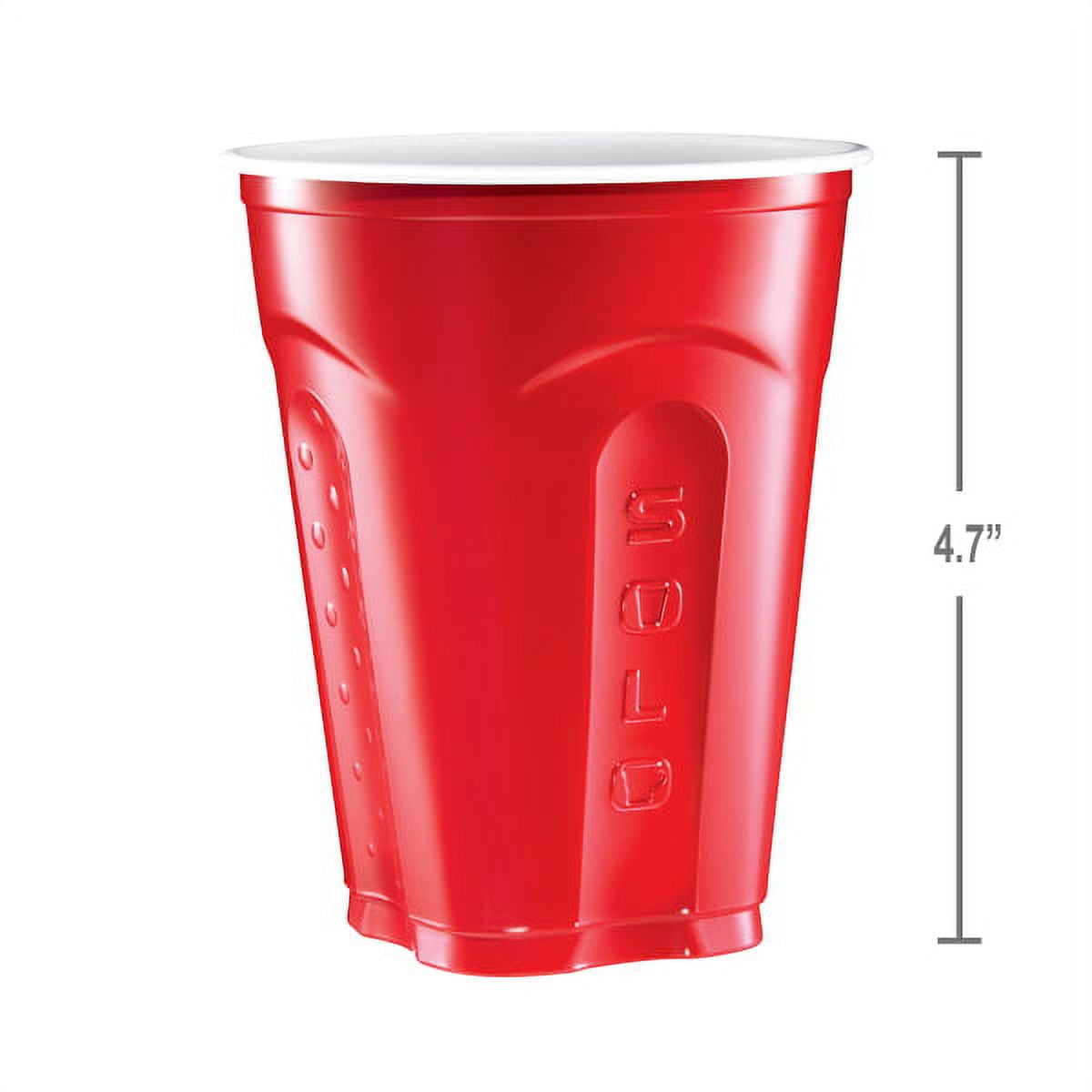Solo Disposable Plastic Cups, Heavy-Duty Party Drinkware, Leakproof Design (Red, 18 fl oz, 100 ct) 14ght