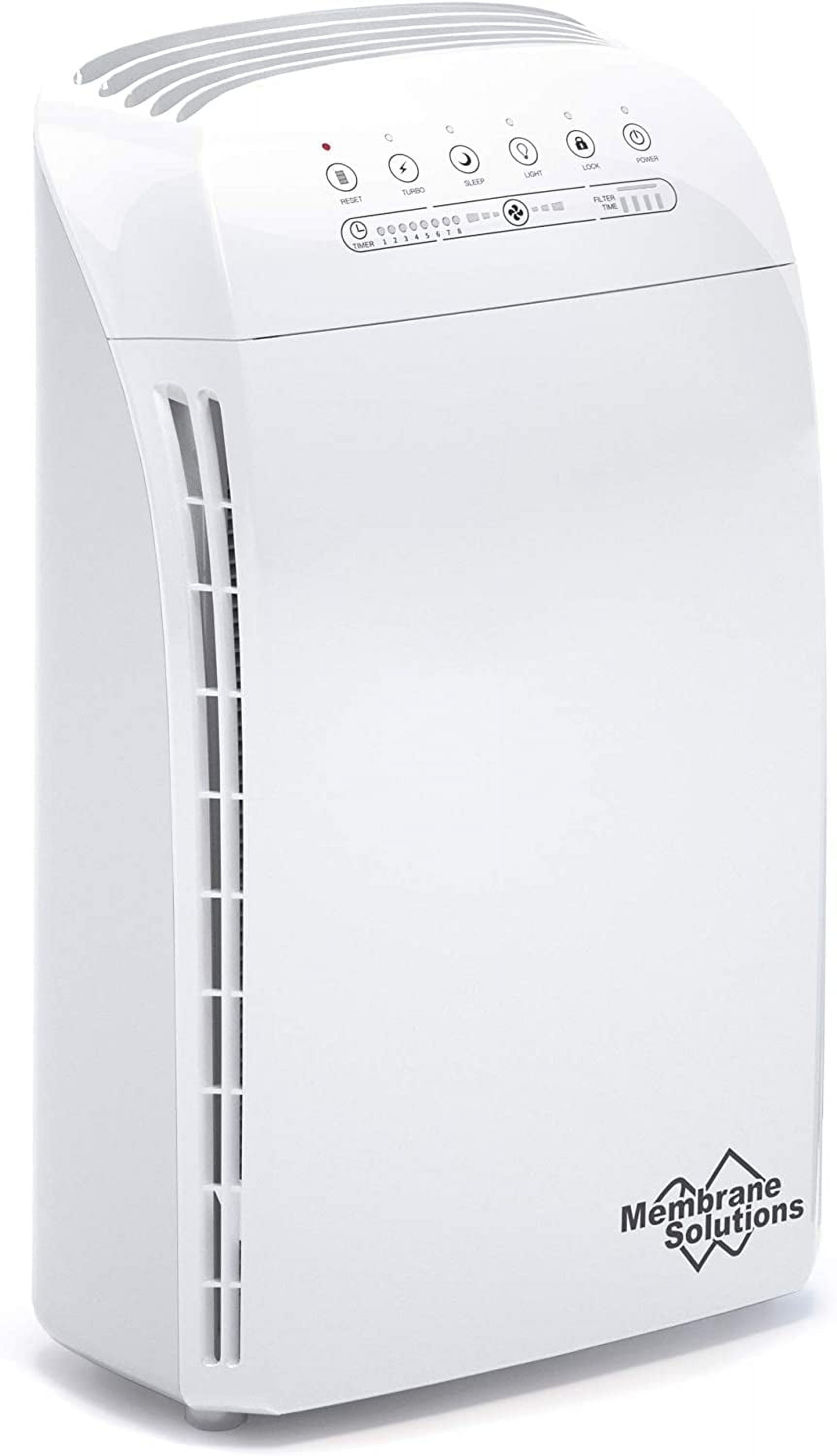 Membrane Solutions MSA3W True HEPA Air Purifier for Large Rooms (White, 1590 sq ft) 14dcv