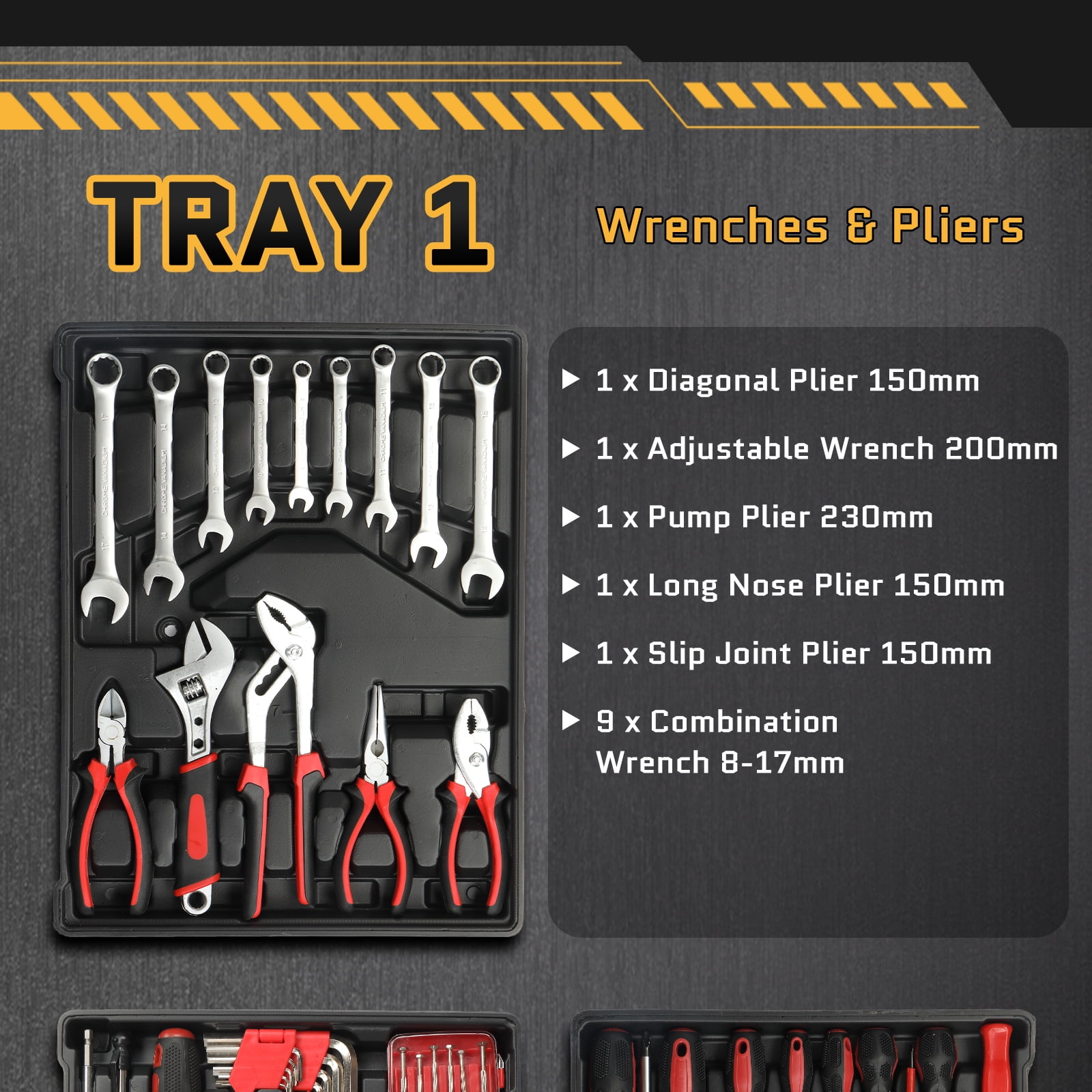 UBesGoo 1000-Piece Household Repair Hand Tool Kit with Rolling Trolley Case (Red, 1000 Pieces) iycjy
