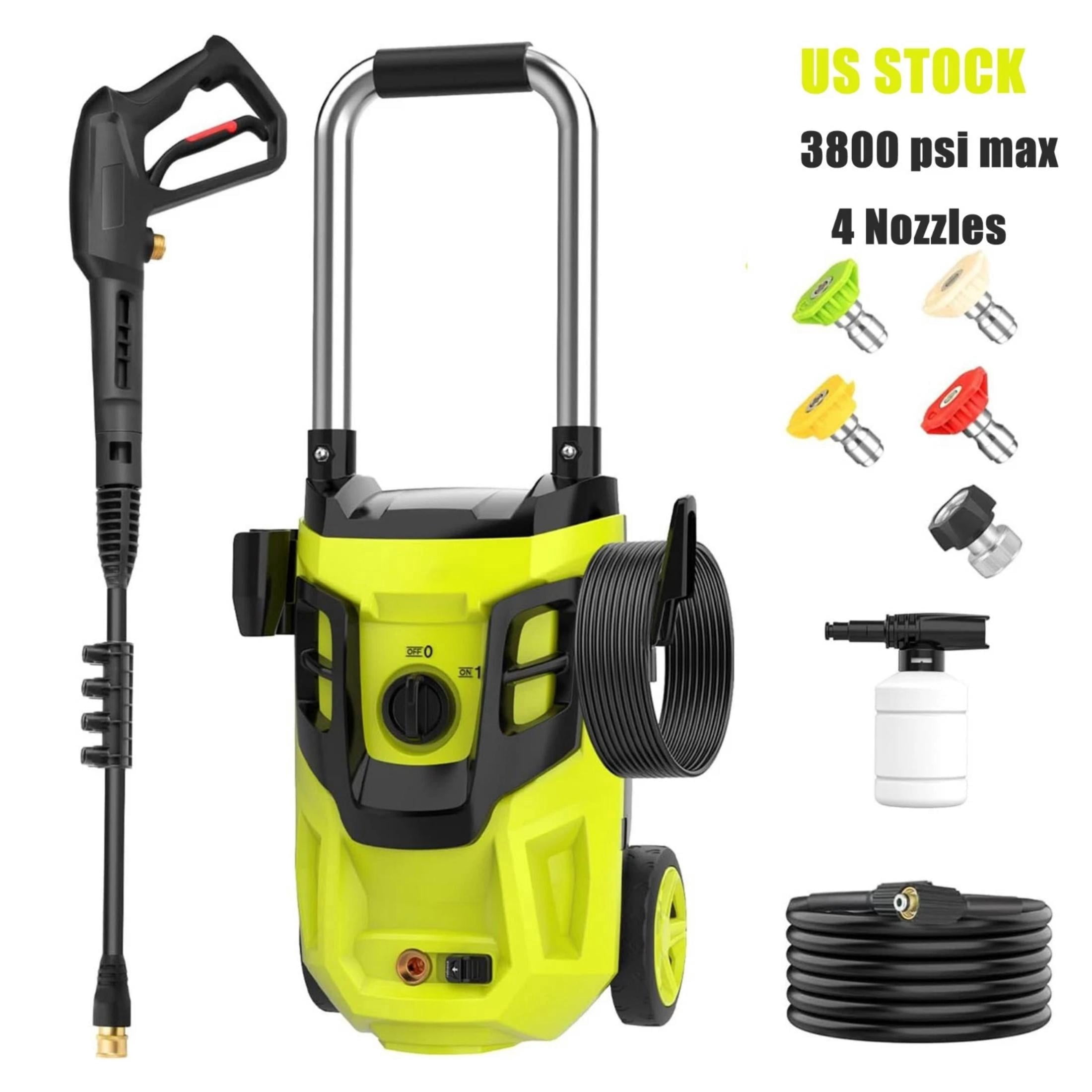 AZZUNOX Electric Pressure Washer, 3500 PSI High-Pressure Power Cleaner with Foam Cannon, 4 Nozzles, 35 ft Cord, 20 ft Hose wtleg