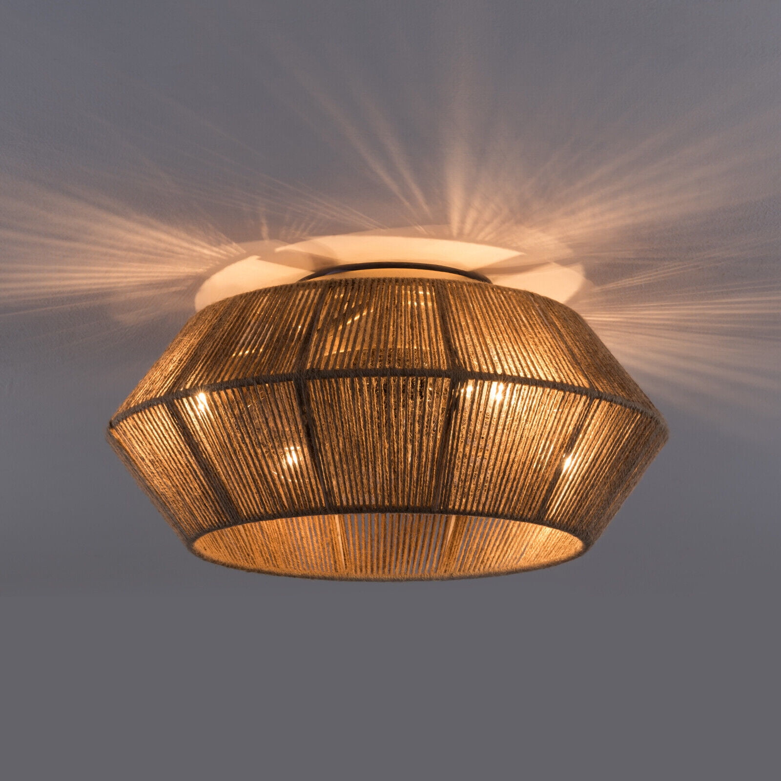 Miumaeov Boho Rattan Caged Ceiling Fan with Light and Remote Control (6 Speeds, 7.08 in Base) mrl8w