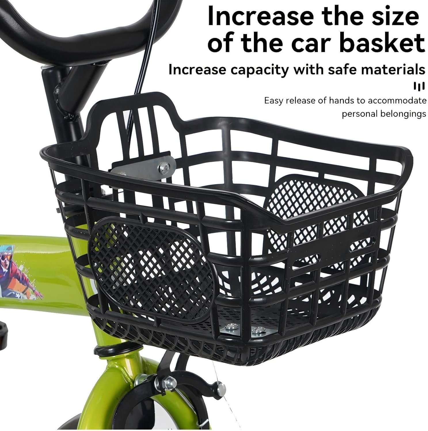 Ambifirner Kids Bicycle for Girls with Training Wheels and Basket (Green, 16 in) hca75
