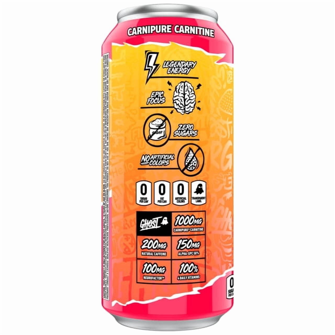 GHOST Energy Drink, Zero Sugar Performance Beverage, Strawbango Flavor (16 fl oz) 173zn