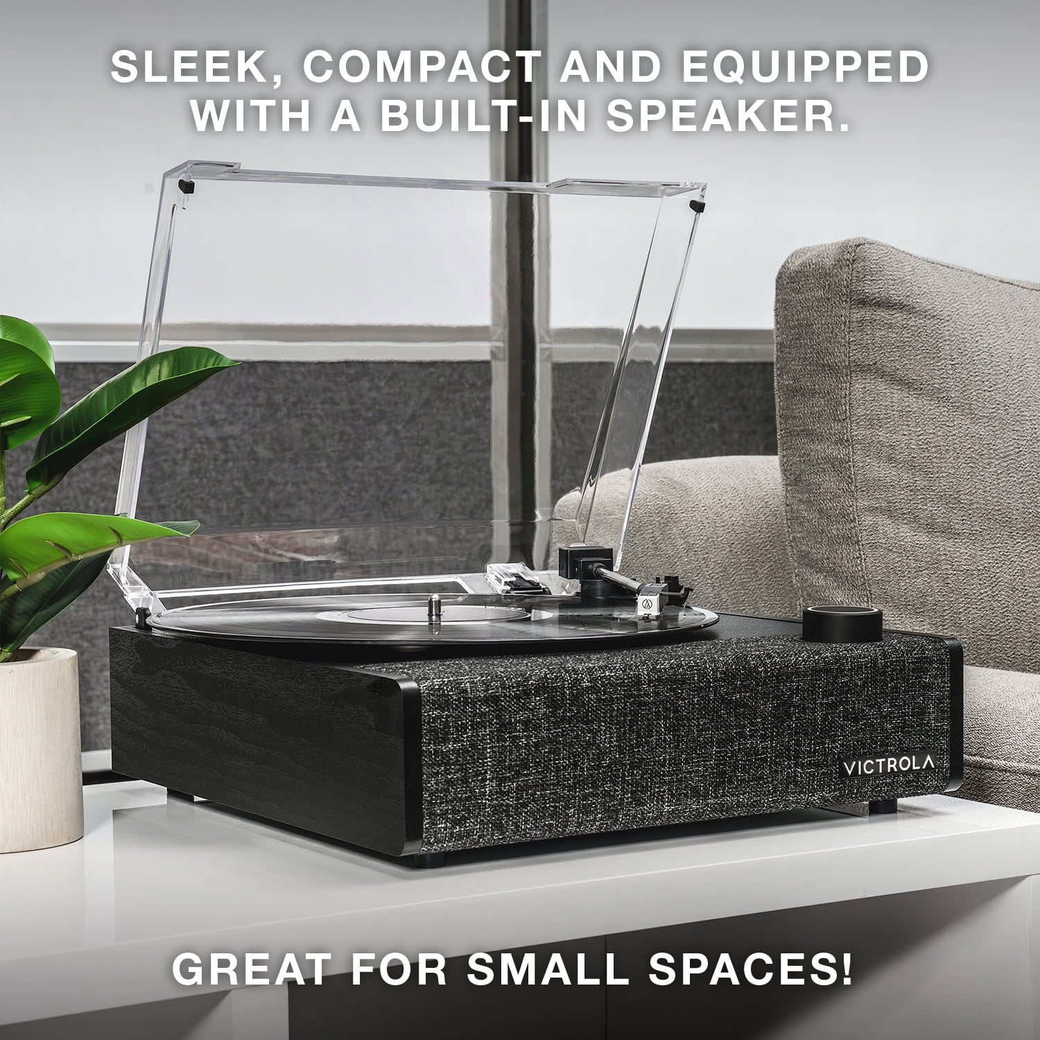 Victrola Eastwood II Bluetooth Record Player with 3-Speed Turntable (Black) tlz0k