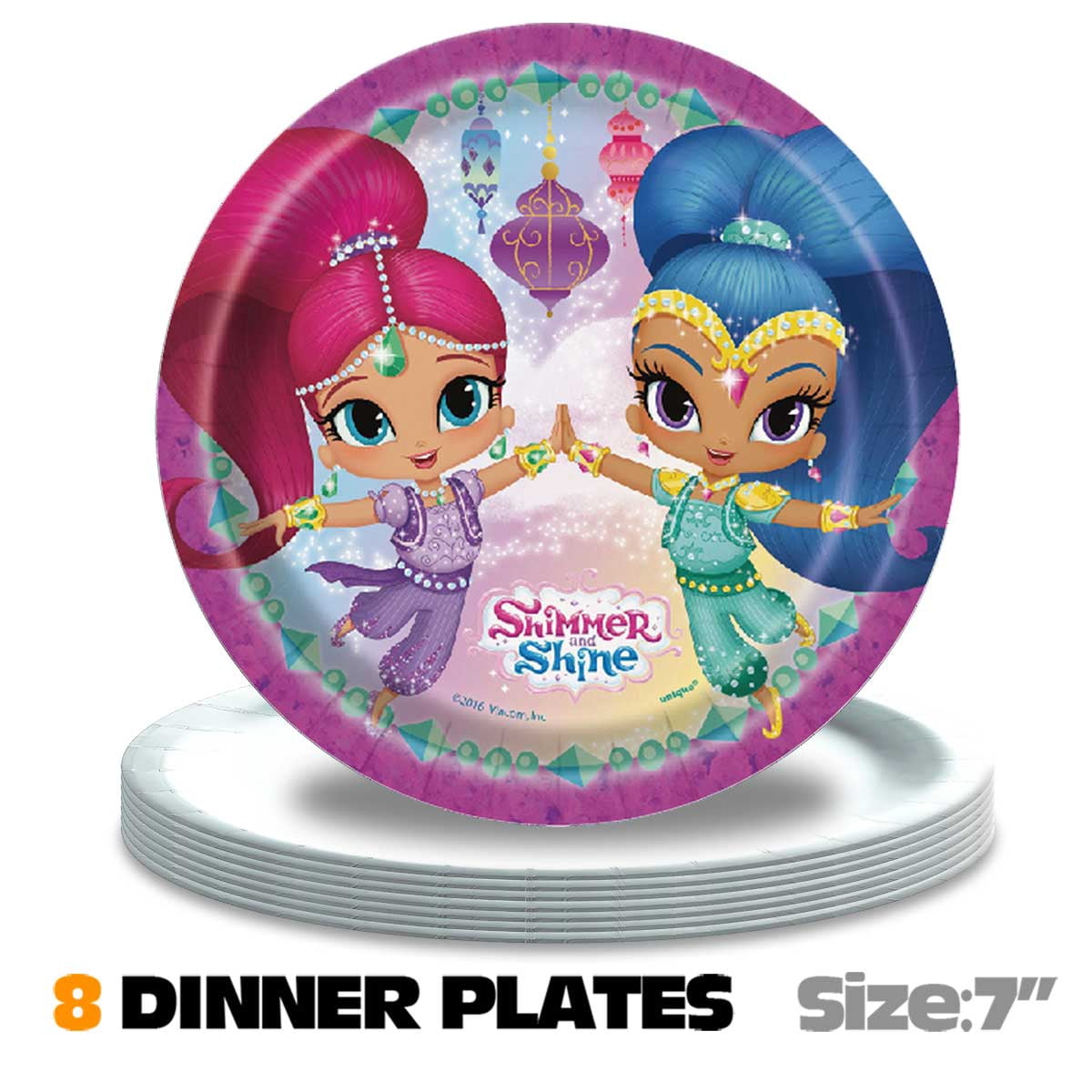 Liuyuandaoer Shimmer and Shine Birthday Party Supplies Set (Multi-color, 1 Set) fucip