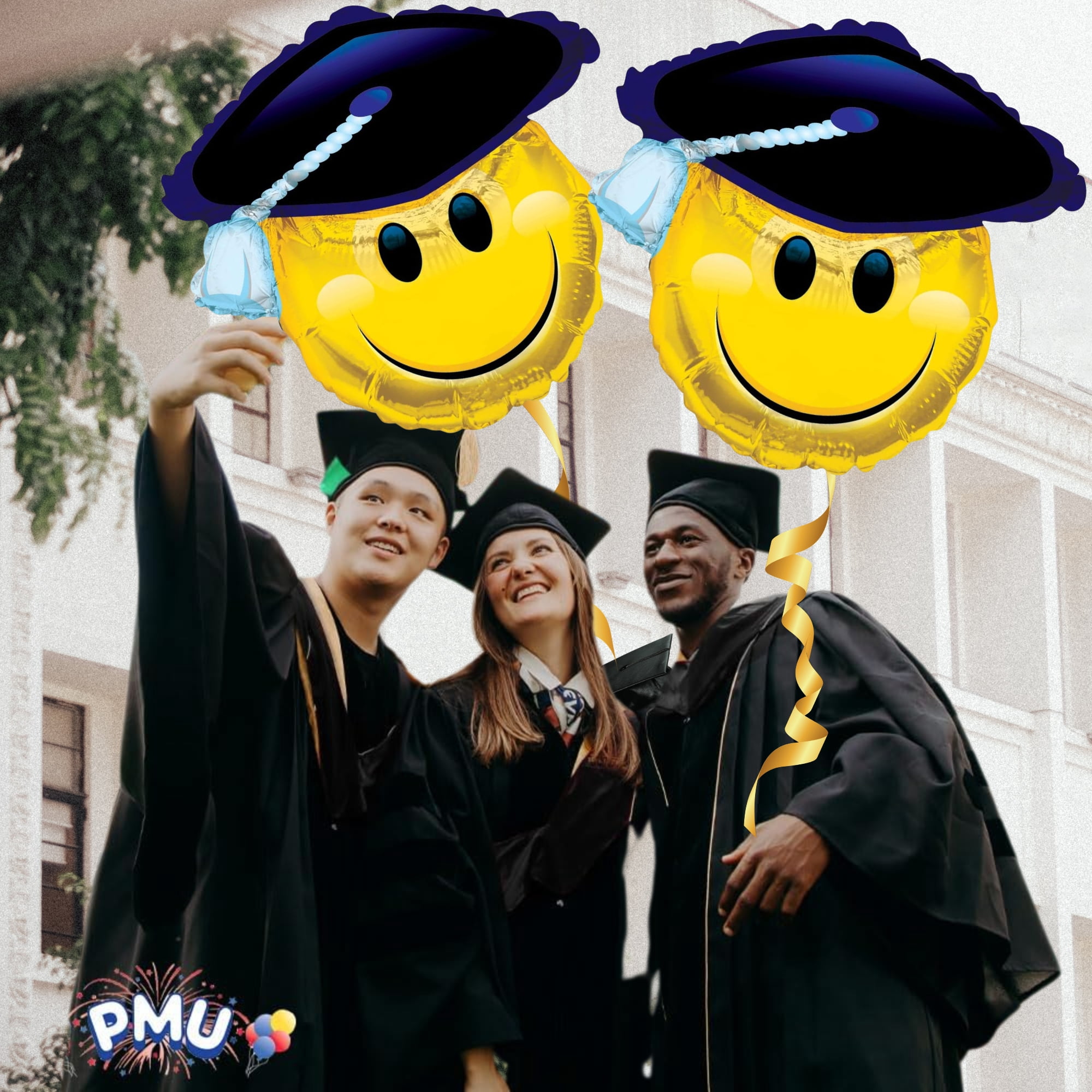PMU Congrats Neon Grad Foil Balloon Decoration for Graduation Party (Multicolor, 31 in) 14cag