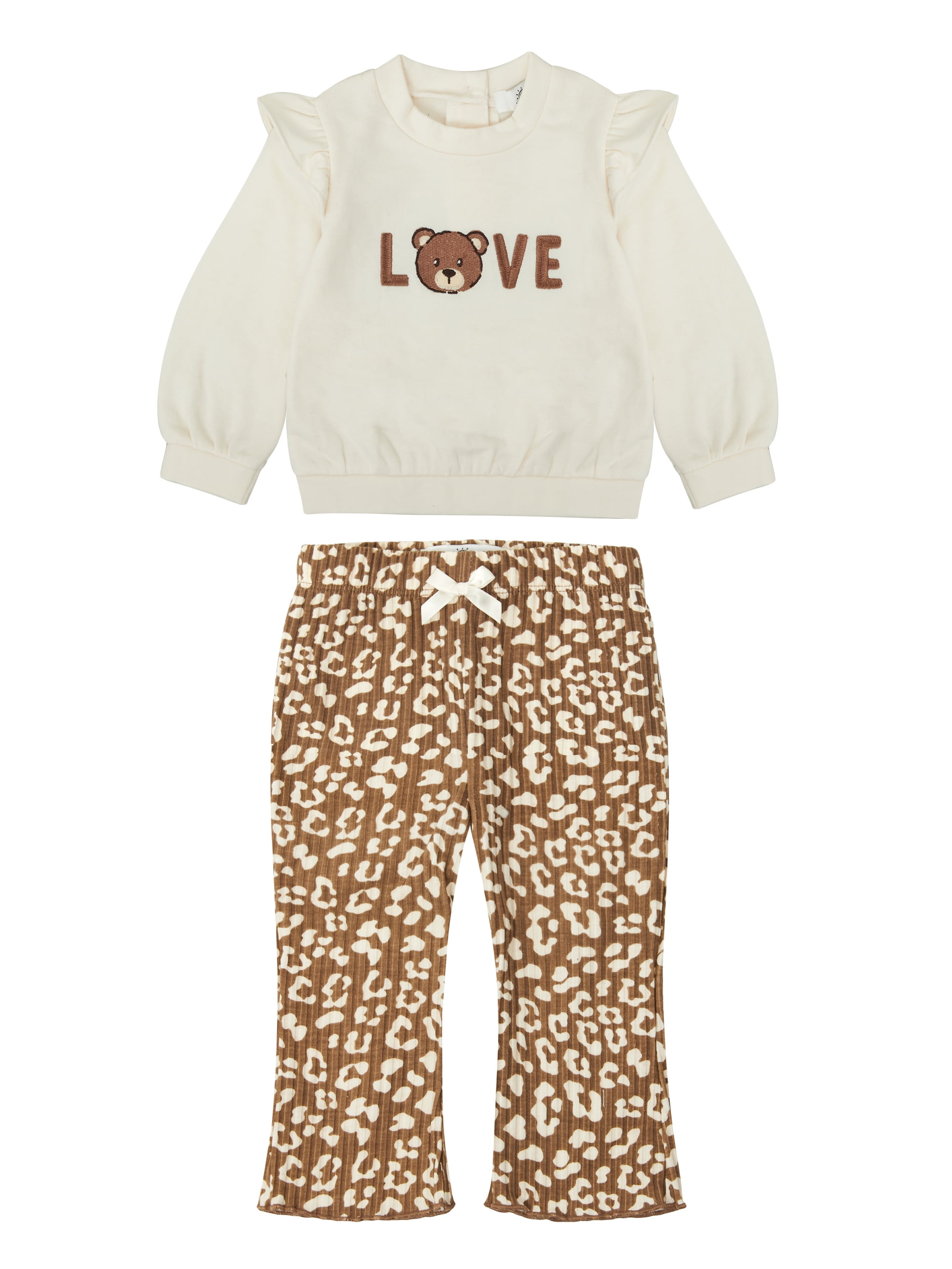 Wonderluxe Baby Girls' Long Sleeve Sweatshirt and Pant 3-Piece Set (White, 0-24M) ygzy9