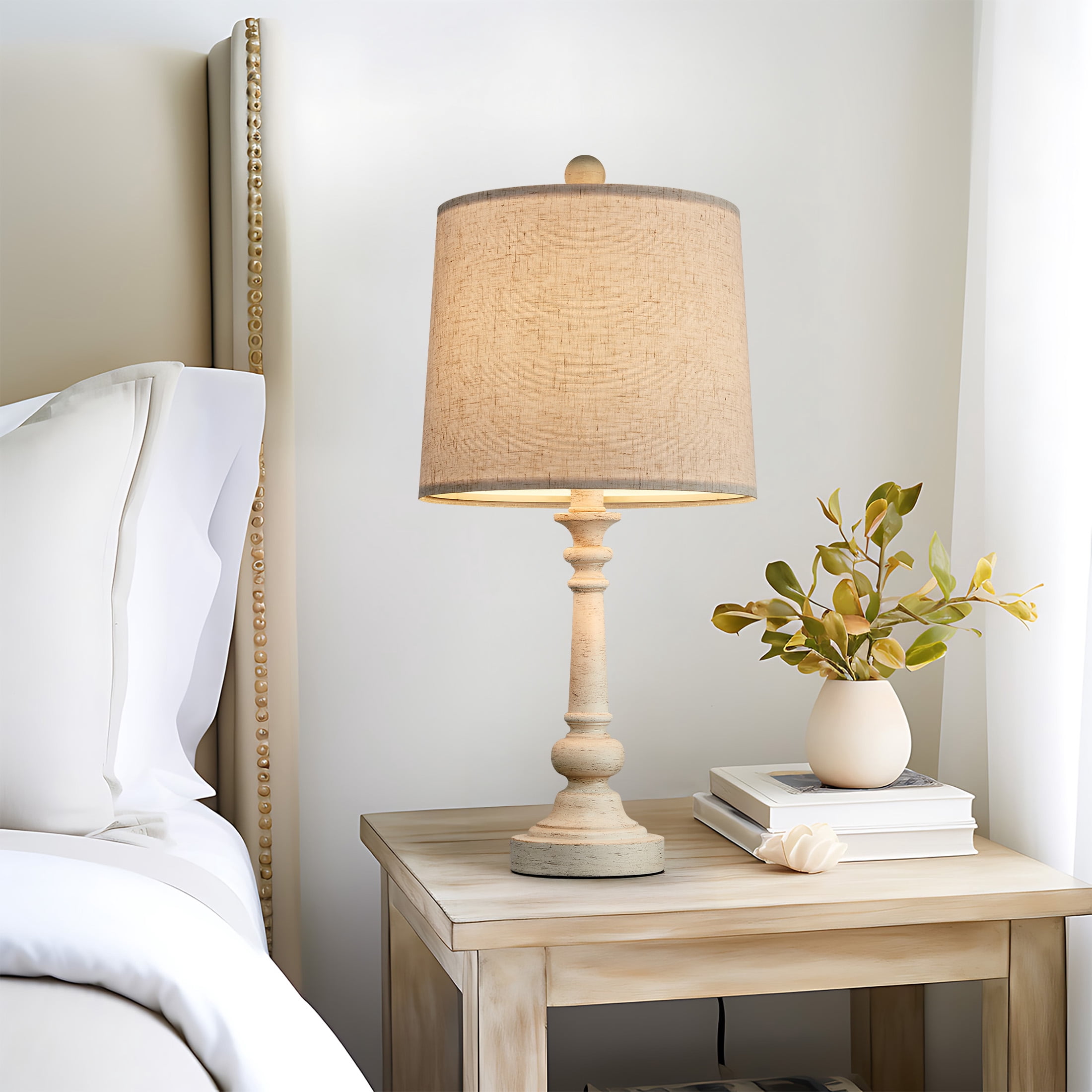 Oneach Retro Farmhouse Table Lamp Set (2-Pack, 20.25 in) y1pte