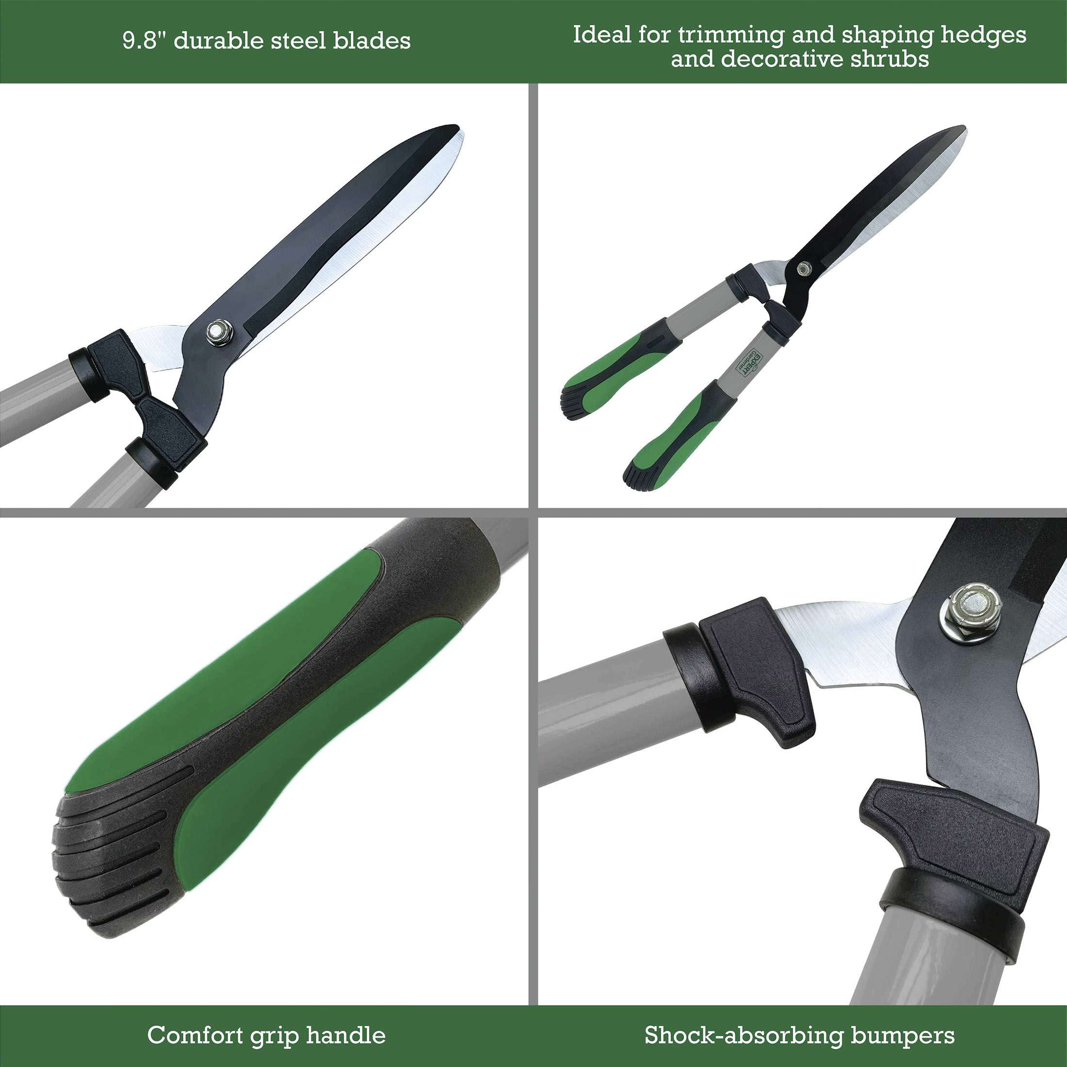 Expert Gardener Hedge Shear Heavy-Duty Gardening Tool (Green and Black, 20 in) l3hmu