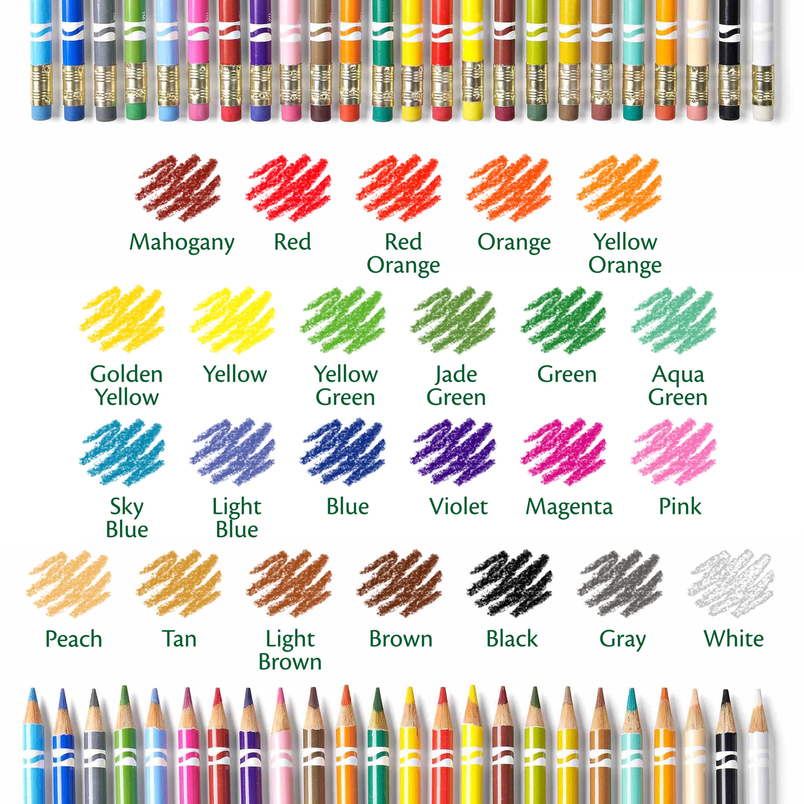 Crayola Erasable Colored Pencils, Vibrant Drawing Art Supplies for Students and Teachers (Assorted Colors, 24 Count) ues0w