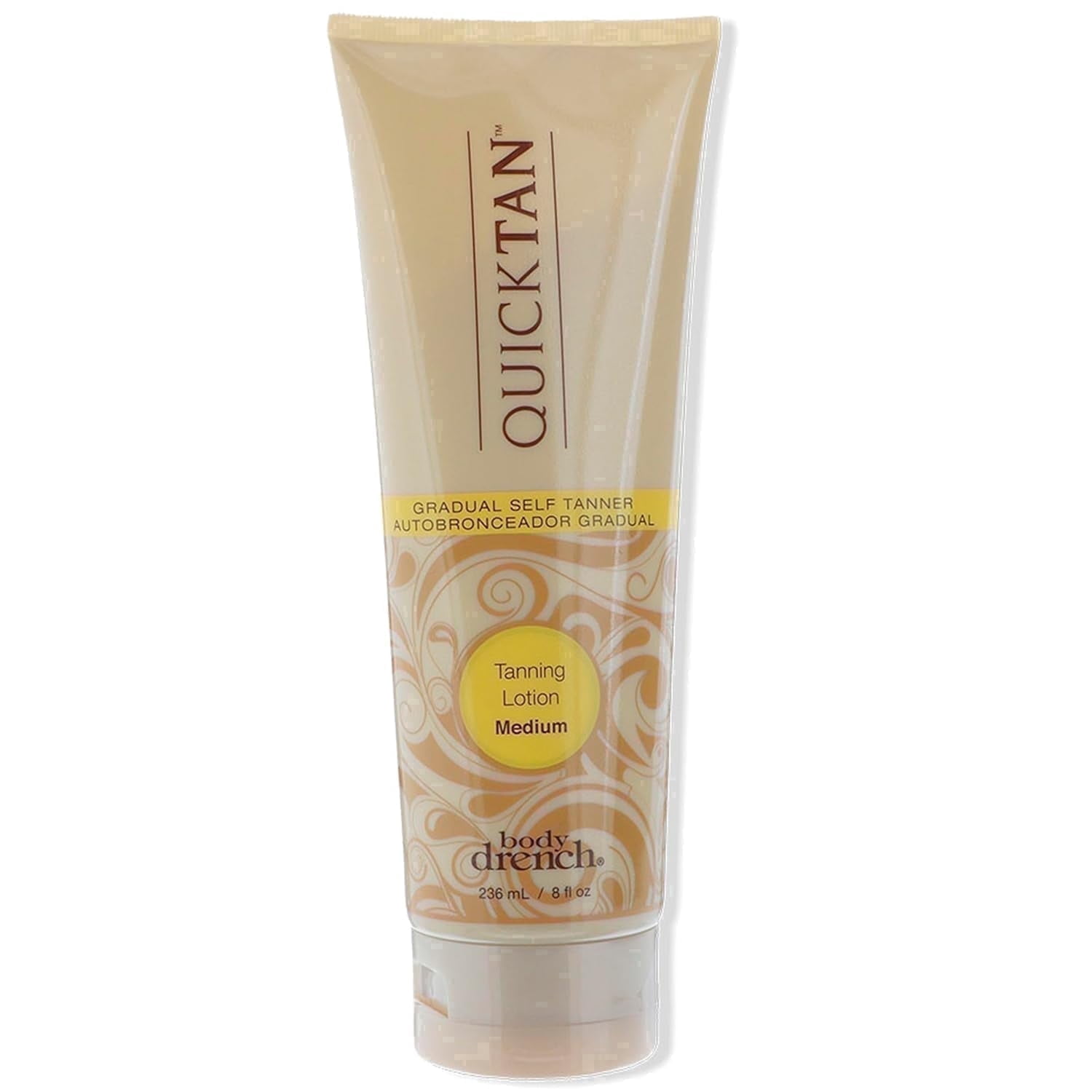 Body Drench Quick Tan Self Tanning Lotion, Streak-Free Buildable Glow (Medium Shade, 8 fl oz) 7kq8m