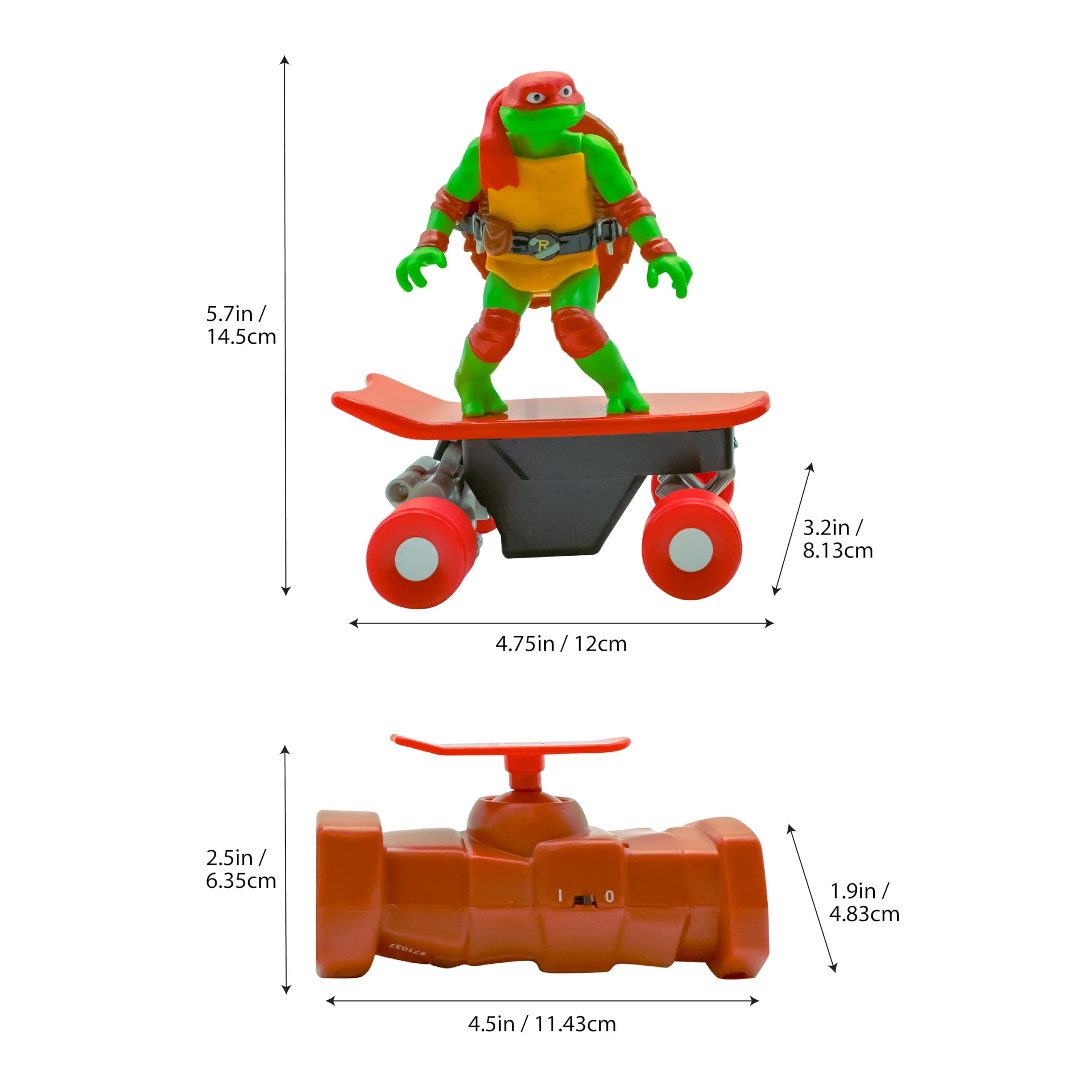 Teenage Mutant Ninja Turtles Raphael Half Pipe RC Skateboard Vehicle (Red, 1 ct) wgwqx
